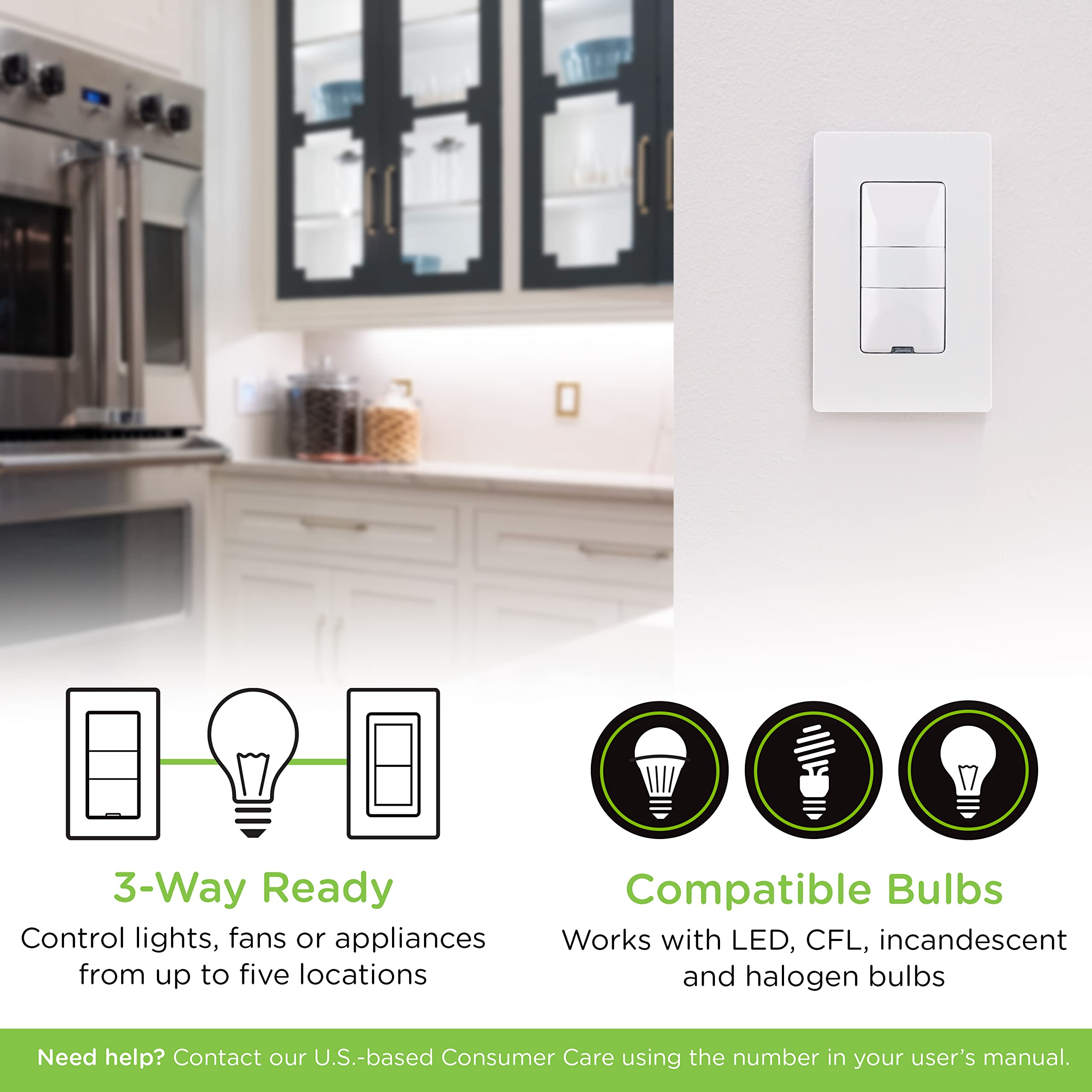 Enbrighten Z-Wave Smart Motion Sensor Light Indoor, On/Off, Vacancy/Occupancy Sensor, Includes White & Almond, Zwave Hub Required, Works with SmartThings, Wink, & Alexa, Smart Light Switch, 26931 - Image 11