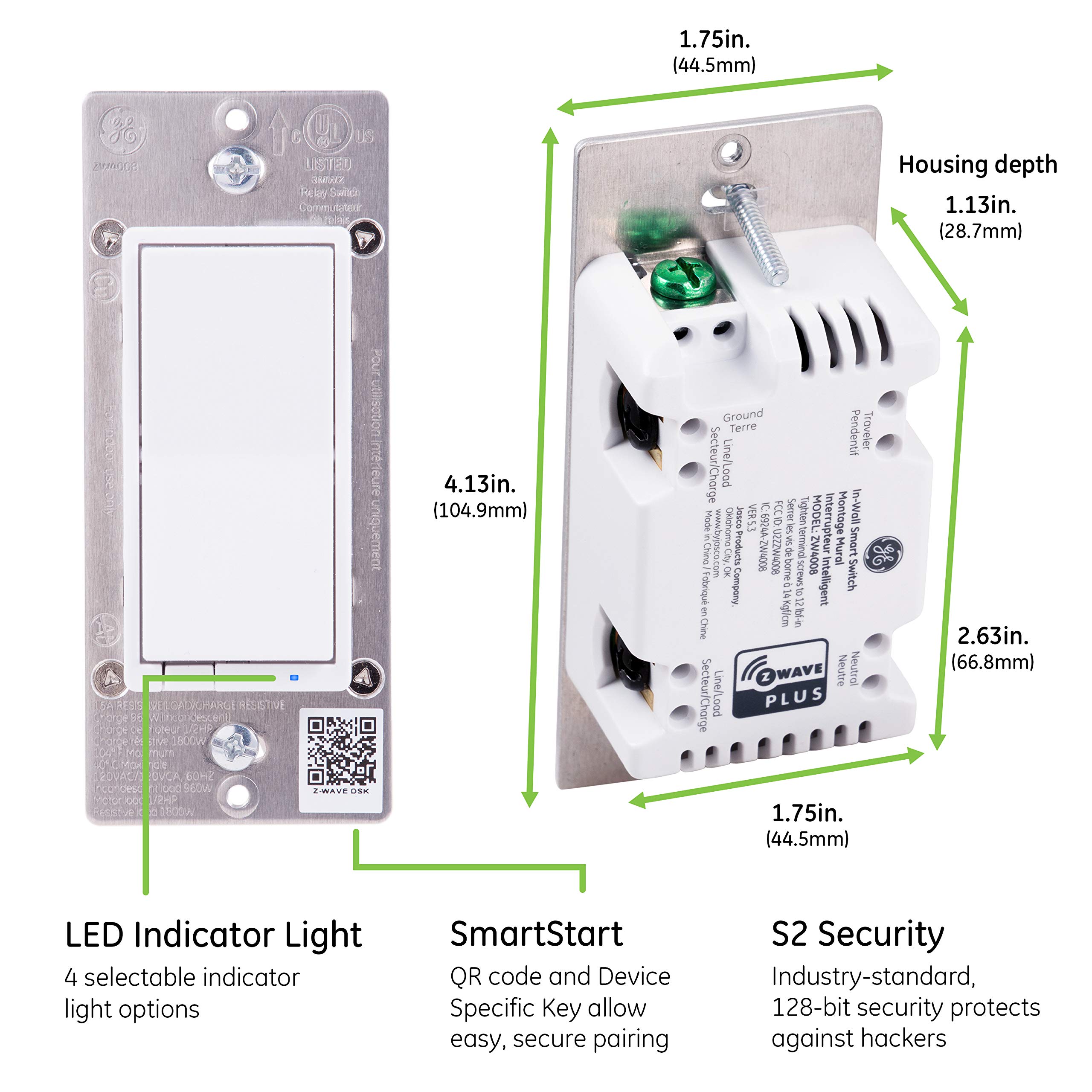 Enbrighten Z-Wave Smart Rocker Light Switch with QuickFit and SimpleWire, 3-Way Ready, Works with Alexa, Google Assistant, ZWave Hub Required, Repeater/Range Extender, White & Light Almond, 46201 - Image 5