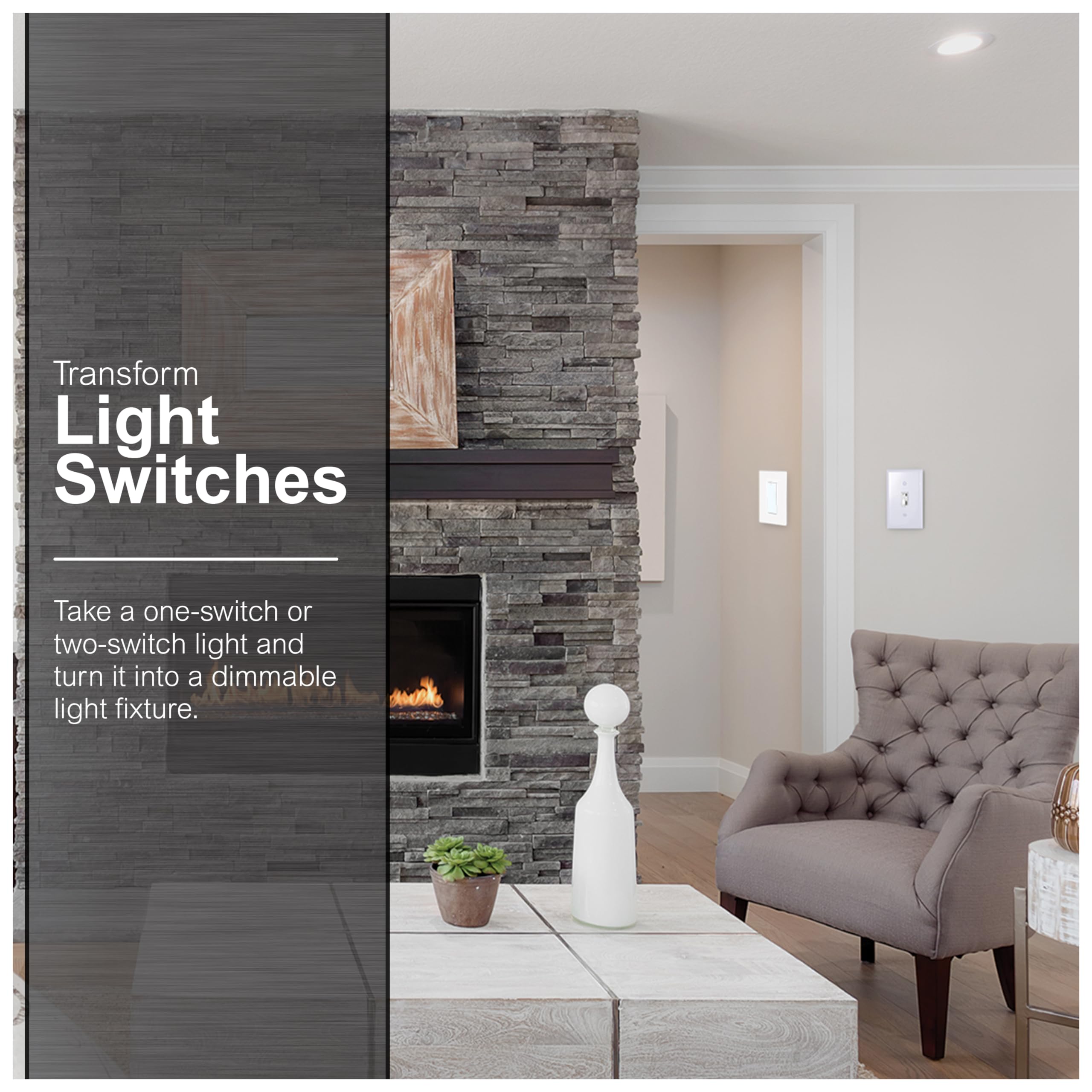 GE 18025 Dimmer, Toggle On/Off, White - Image 5