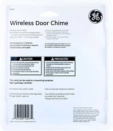 GE 19297 Battery Operated 8 Melody Door Chime with 2 Push Buttons (3 Pack) - Image 4