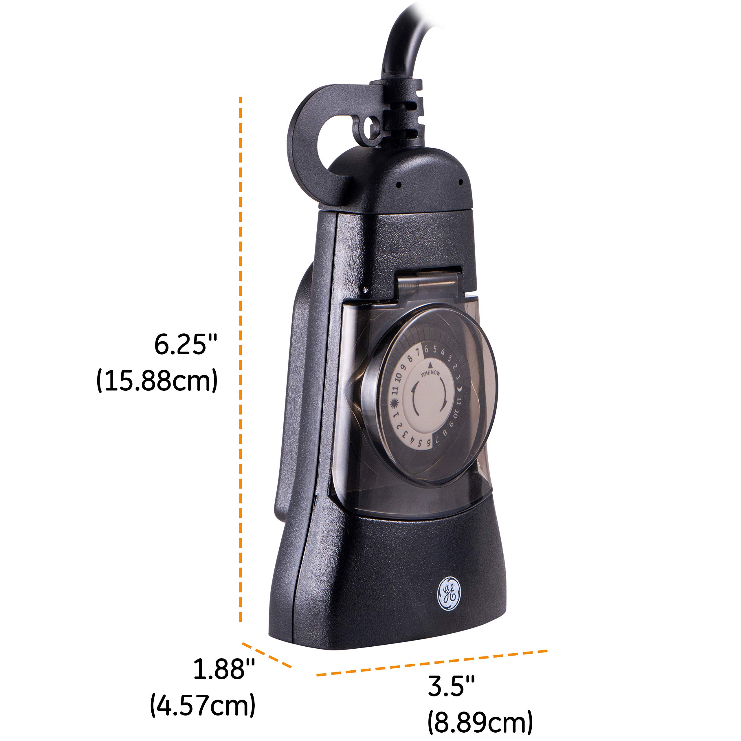 GE 24-Hour Indoor / Outdoor Programmable Mechanical Timer, Dual Outlet Plug-In, 2 Grounded Outlets, Heavy Duty Weather Resistant, 30 Minute Intervals, 15138 - Image 7