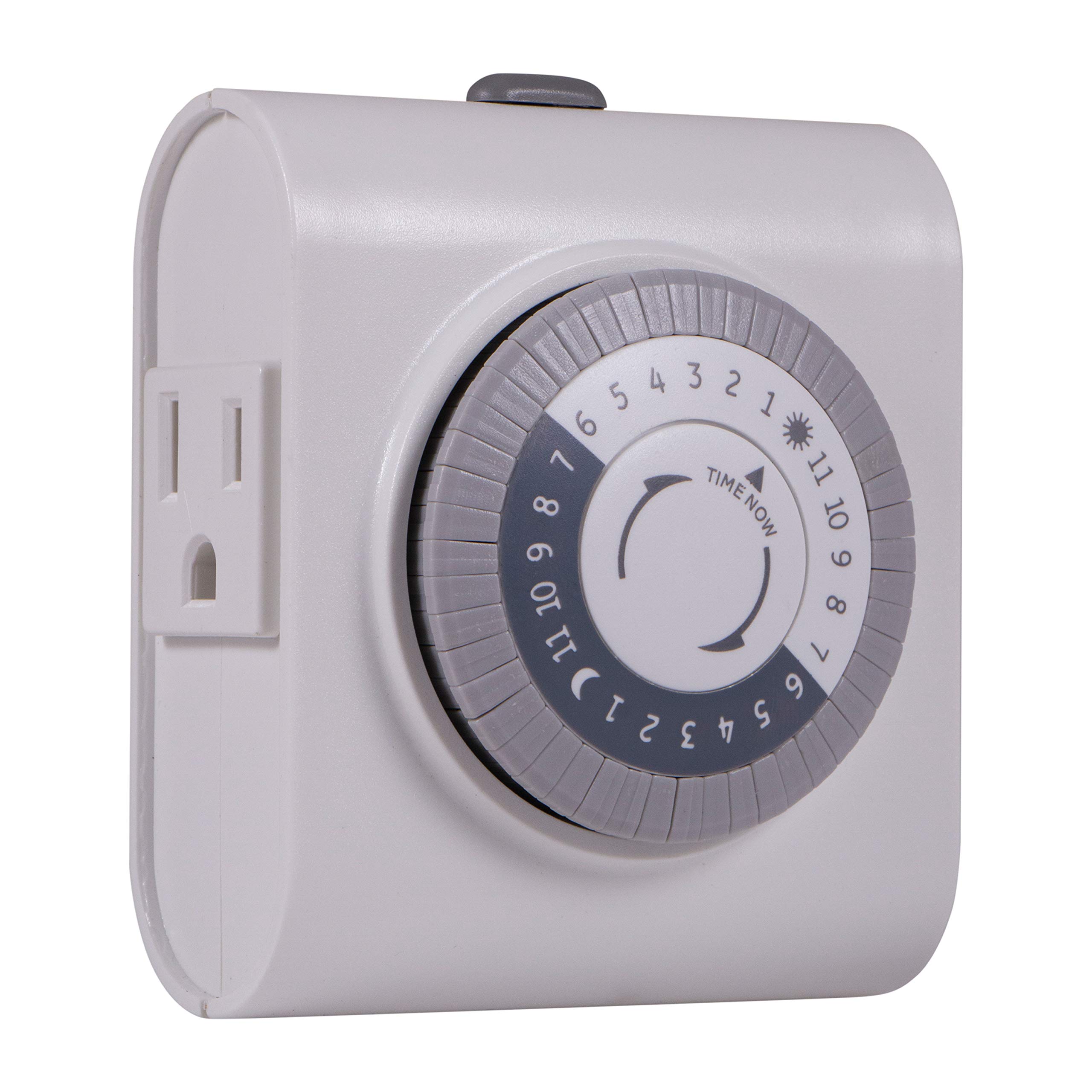 GE 24‑Hour Mechanical Outlet Timer Switch, Dual Grounded Plug‑in Control for Indoor Lighting, Lamps, Christmas Trees, Fans and Small Appliances (1 Pack), 15075 - Image 4