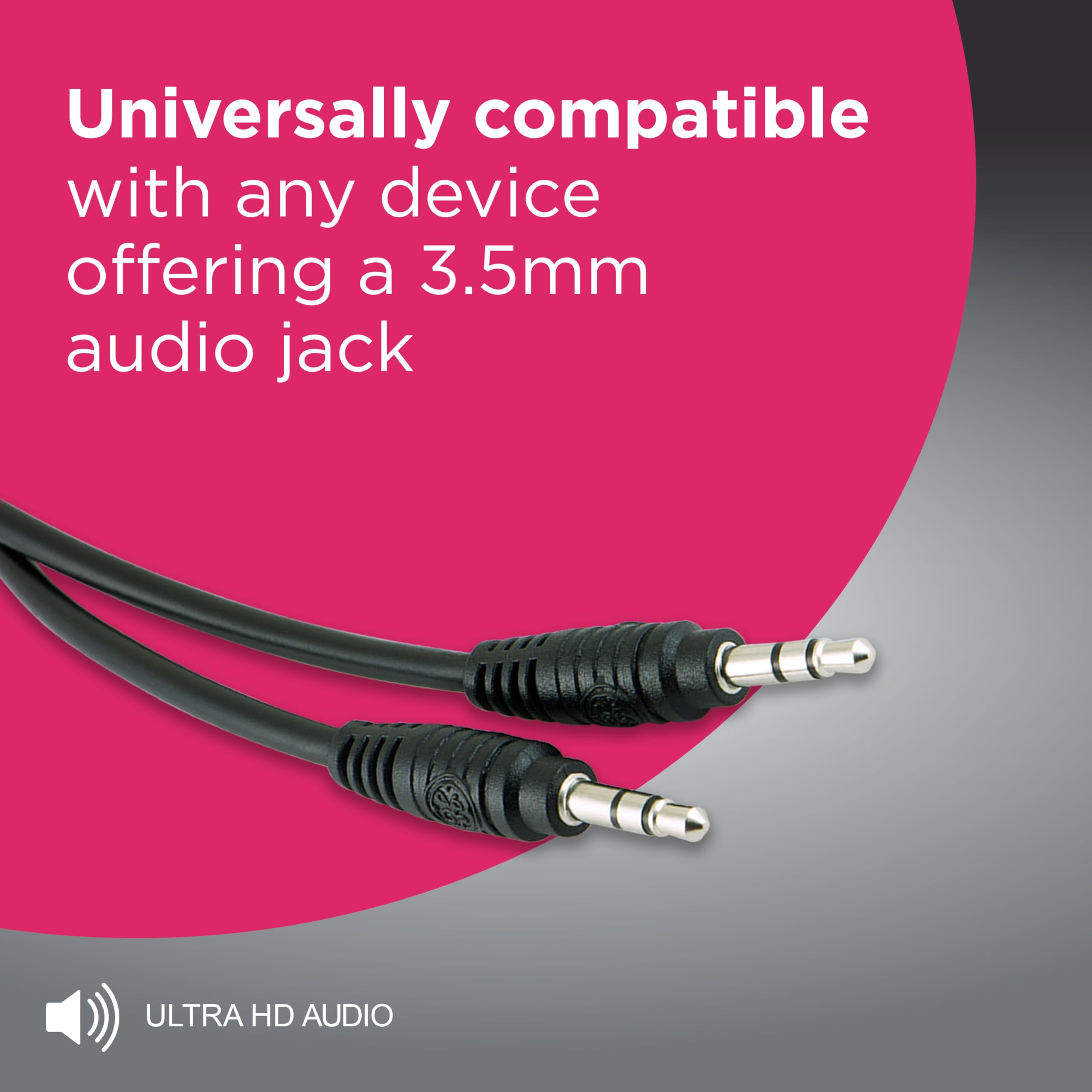 GE 3.5mm Auxiliary Audio Cable 6ft, Black, 33572 - Image 5