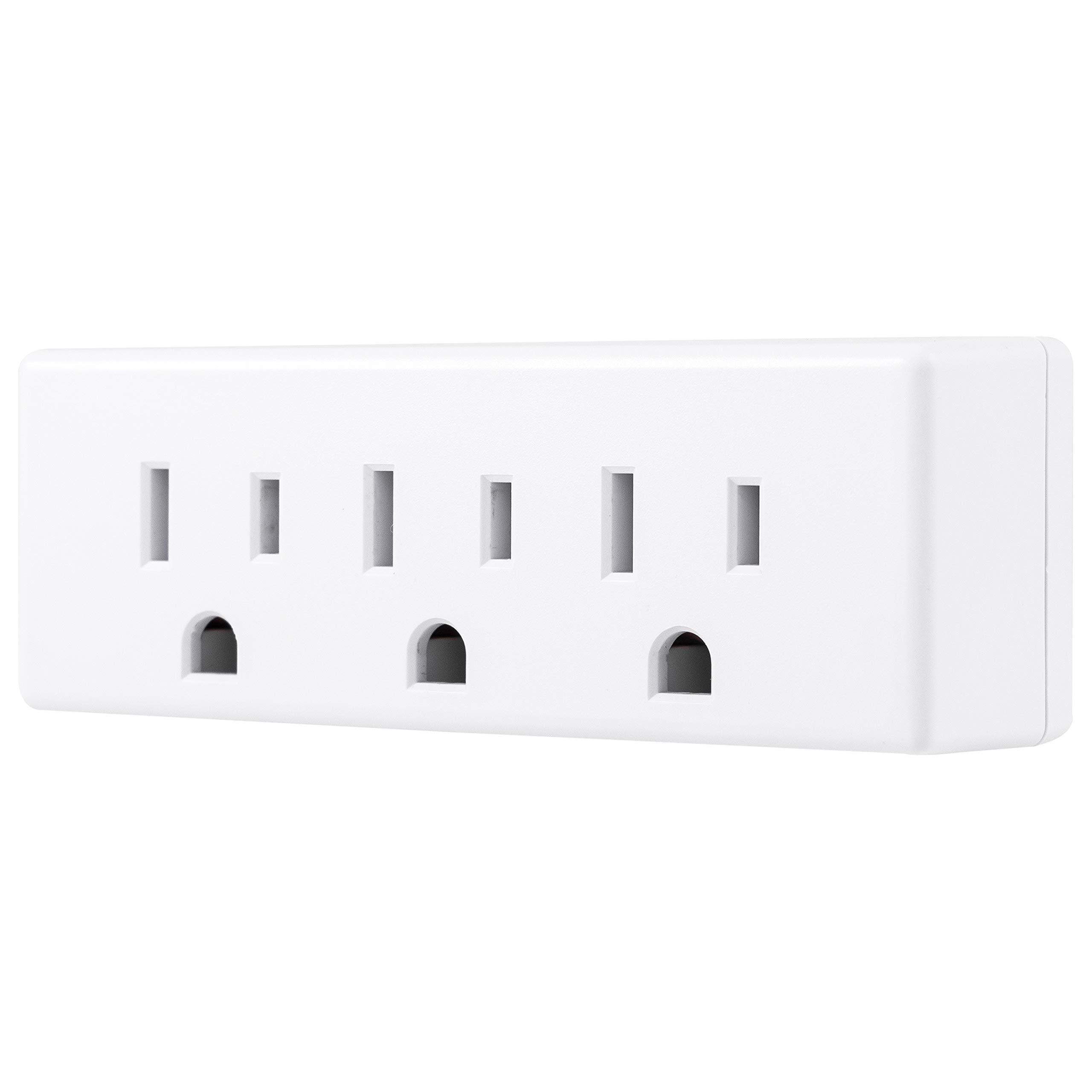 GE 3-Outlet Extender, 3 Pack, Grounded Wall Tap, 3-Prong, Multiple Plug, Power Splitter, Cruise Essentials, Use for Home Office School Dorm, UL Listed, White, 47884 - Image 2