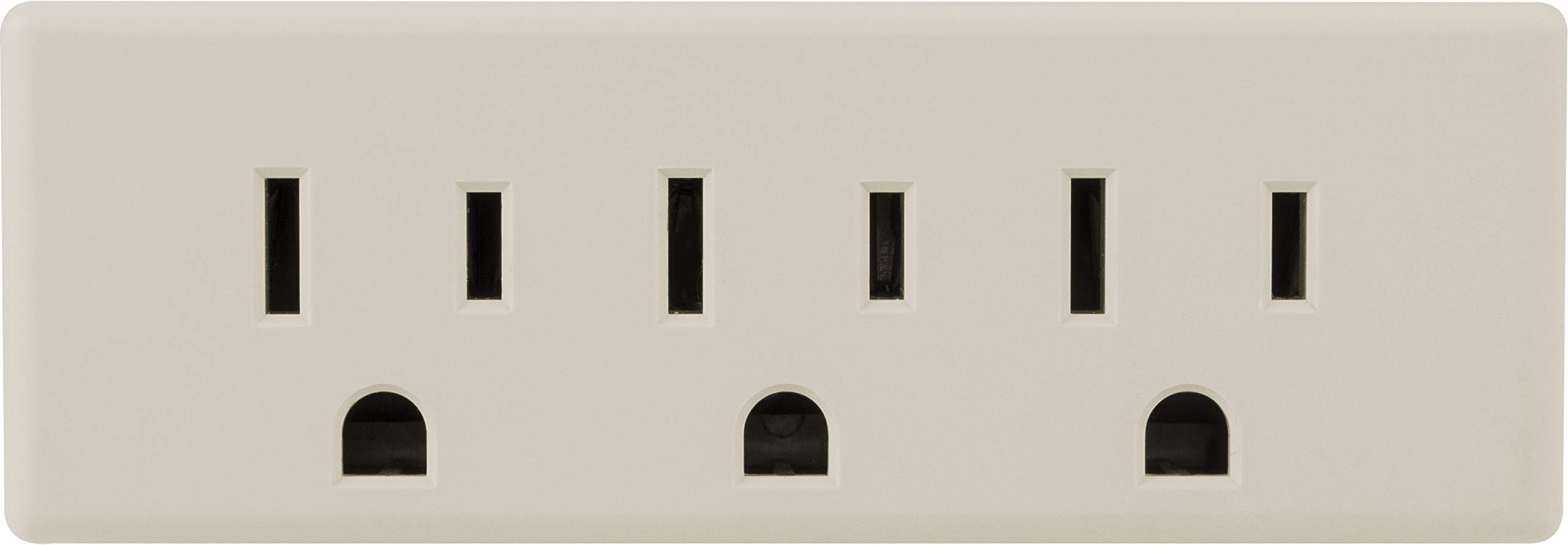 GE 3-Outlet Extender, Grounded Wall Tap, 3-Prong, Multiple Plug, Power Splitter, Cruise Essentials, Use for Home Office School Dorm, UL Listed, Light Almond, 54195 - Image 2