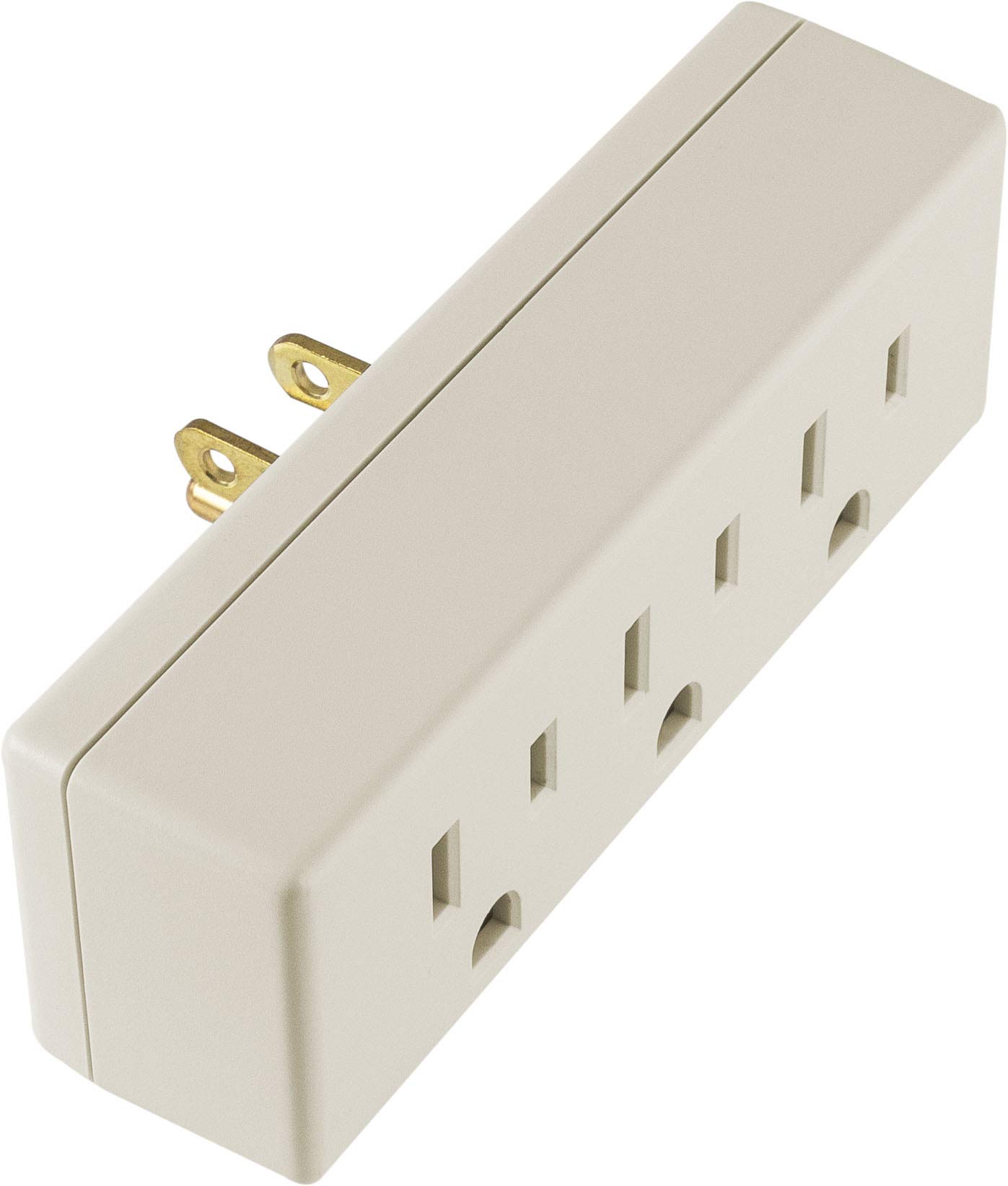 GE 3-Outlet Extender, Grounded Wall Tap, 3-Prong, Multiple Plug, Power Splitter, Cruise Essentials, Use for Home Office School Dorm, UL Listed, Light Almond, 54195 - Image 3