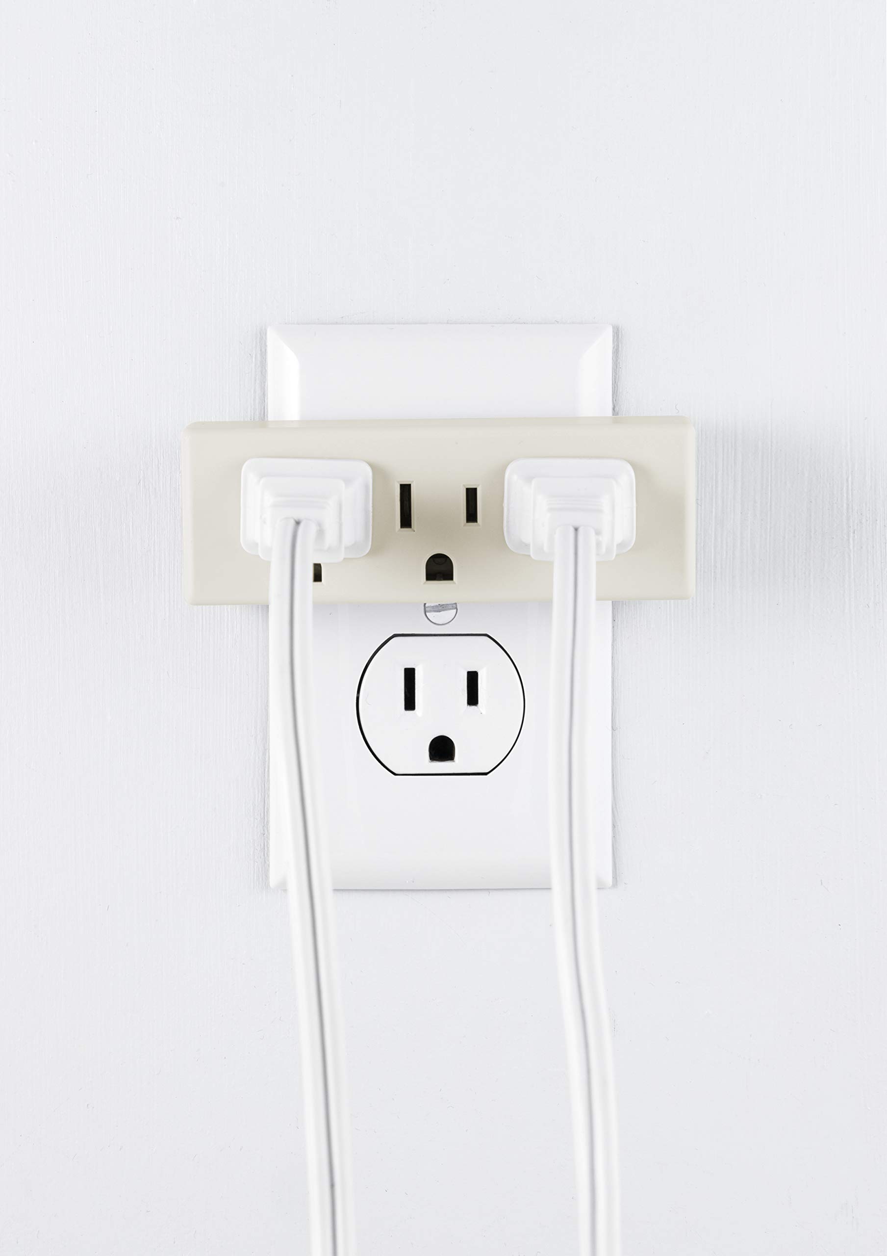 GE 3-Outlet Extender, Grounded Wall Tap, 3-Prong, Multiple Plug, Power Splitter, Cruise Essentials, Use for Home Office School Dorm, UL Listed, Light Almond, 54195 - Image 5