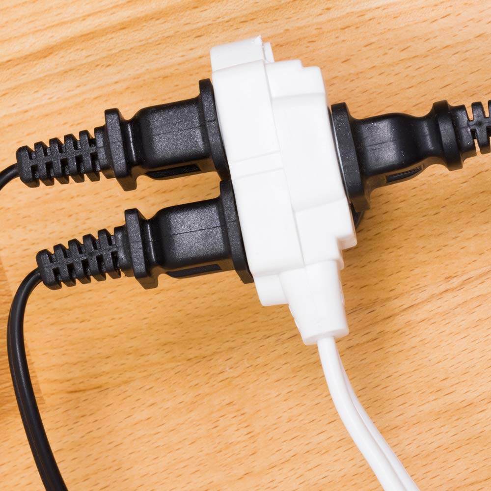 GE 3-Outlet Extension Cord with Multiple Outlets 6 Ft Power Strip 2 Prong 16 Gauge Twist-to-Close Safety Covers Indoor UL Listed White 51937 - Image 6