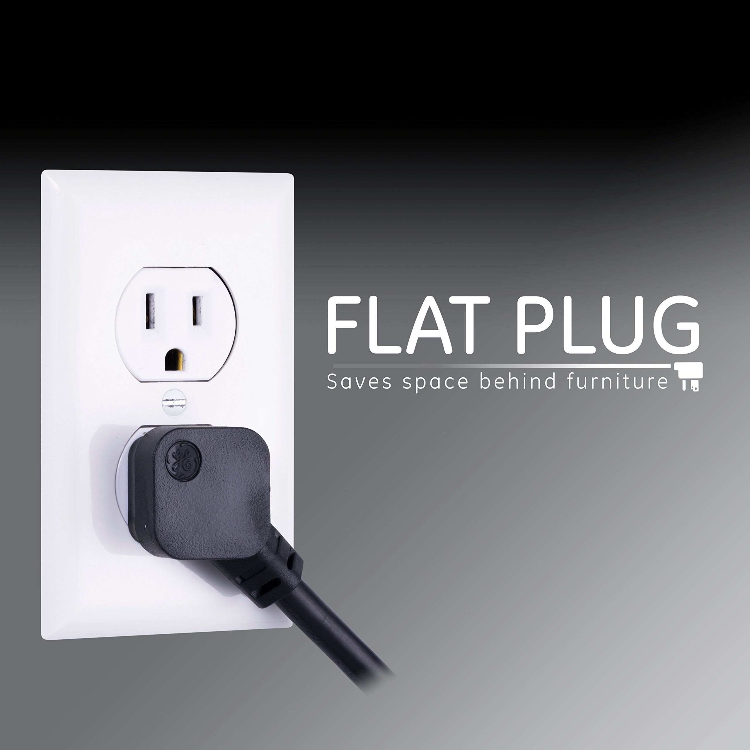 GE 37746 Ultra Pro Surge Protector 10 Outlets 4' Cord, Black - Image 6