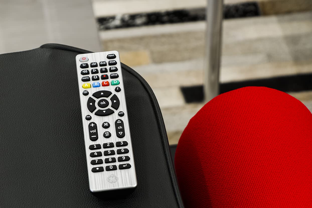 GE 4-Device Universal Remote Control, Designer Series, Brushed Nickel/Silver, 33709 - Image 6