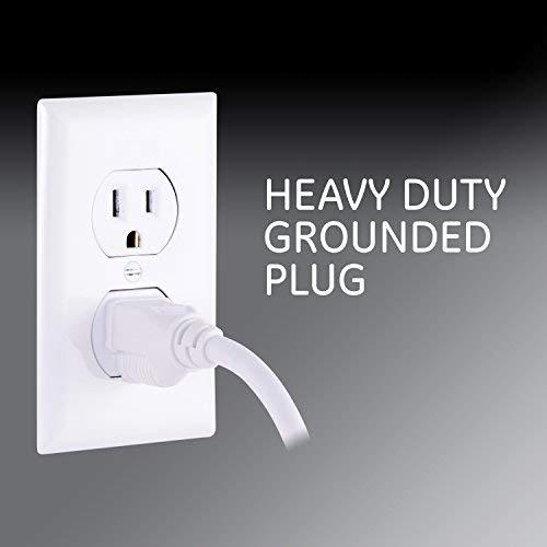 GE 6-Outlet Power Strip, 2 Ft Extension Cord, Heavy Duty Plug, Grounded, Integrated Circuit Breaker, 3-Prong, Wall Mount, UL Listed, White, 14830 - Image 3