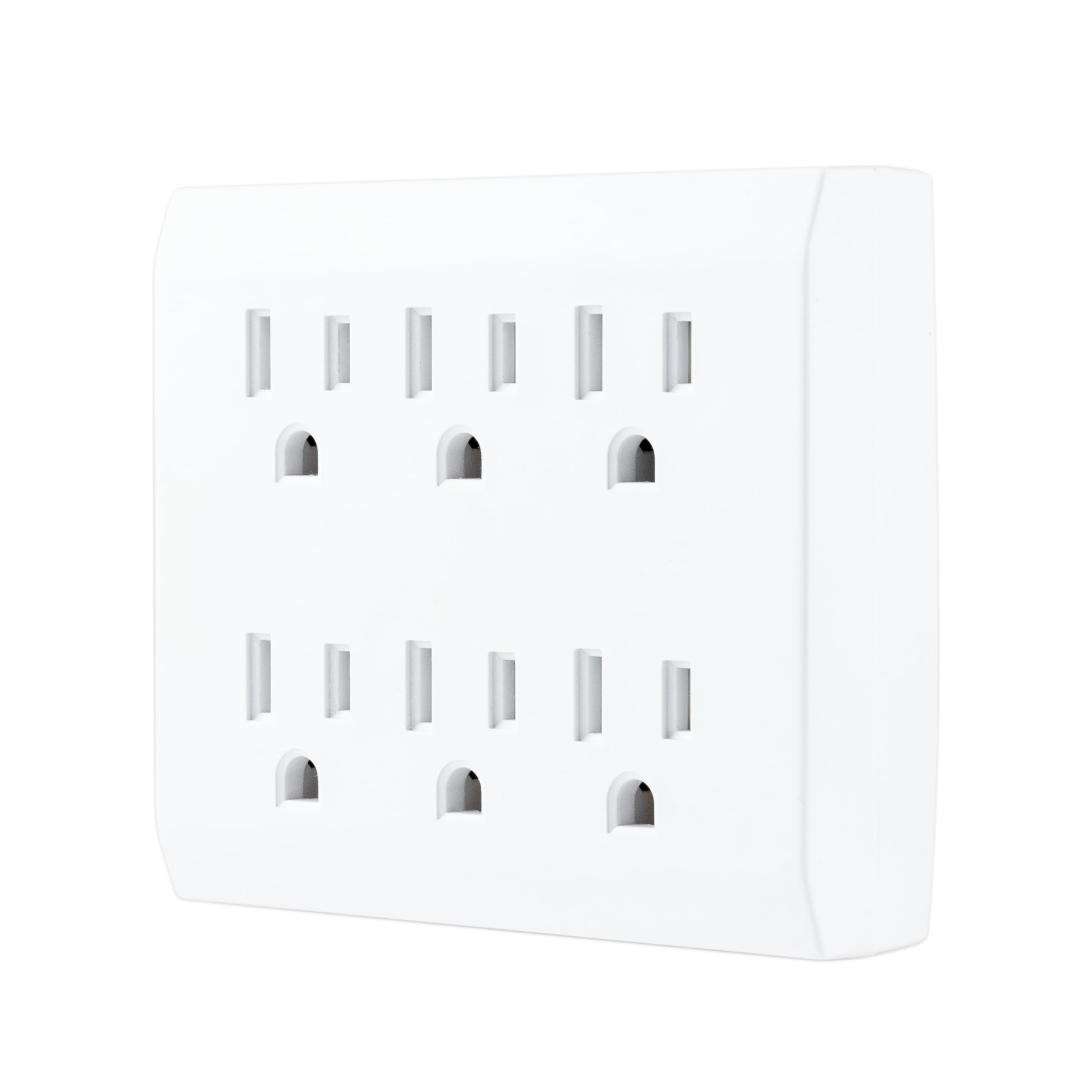 GE 6-Outlet Surge Protector Wall Tap, 440 Joule Rating, Outlet Adapter, Automatic Shutdown Technology, Great Surge Protector for Holiday Lighting, Decorations, 3 Prong Outlet, White, 37155 - Image 2