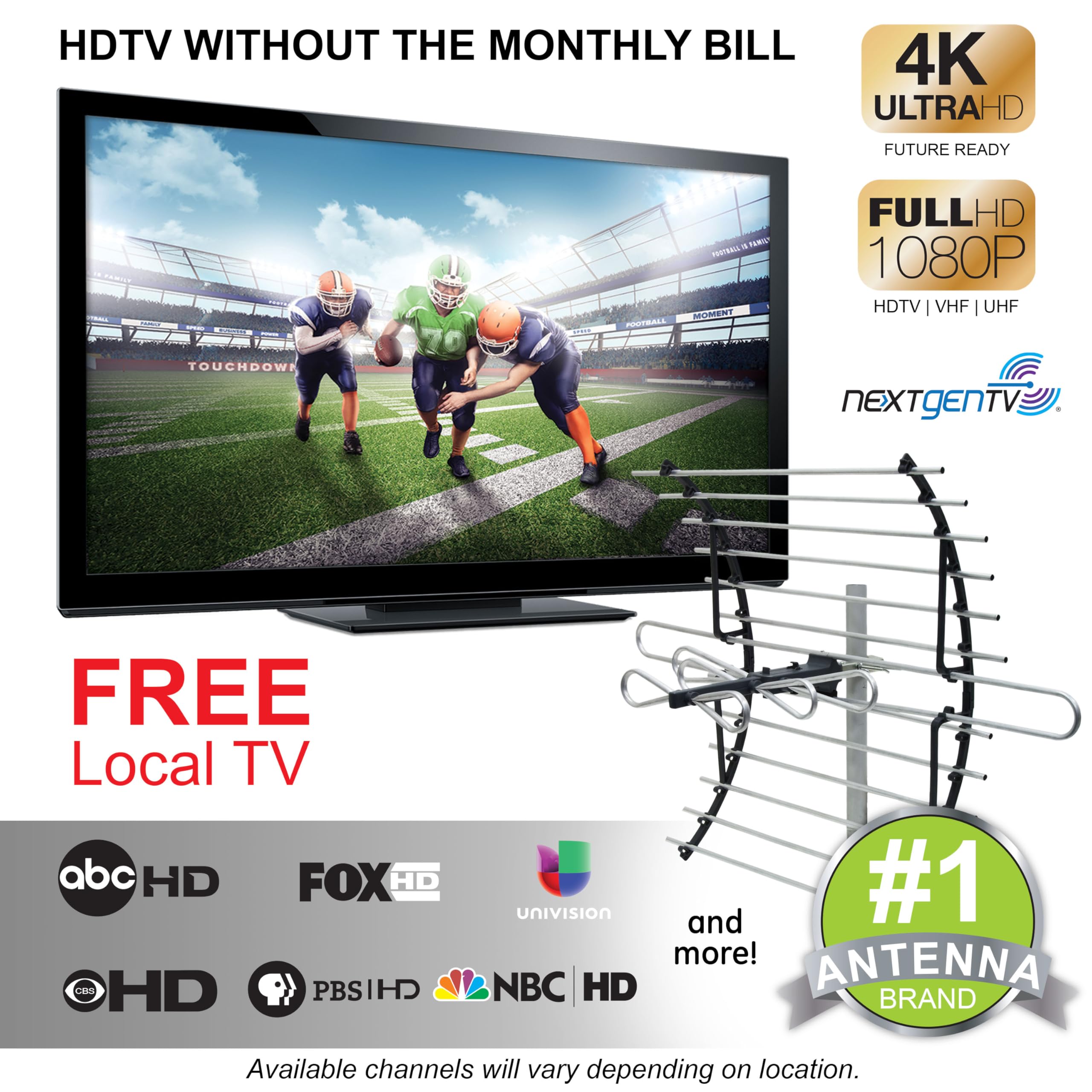 GE Attic Mount Digital TV Antenna, Longe Range, Out of Sight Compact Design, Supports 4K 1080P HD Smart TV VHF UHF, Mount Included for Attic or Outdoor, Weather Resistant, 33692 - Image 2