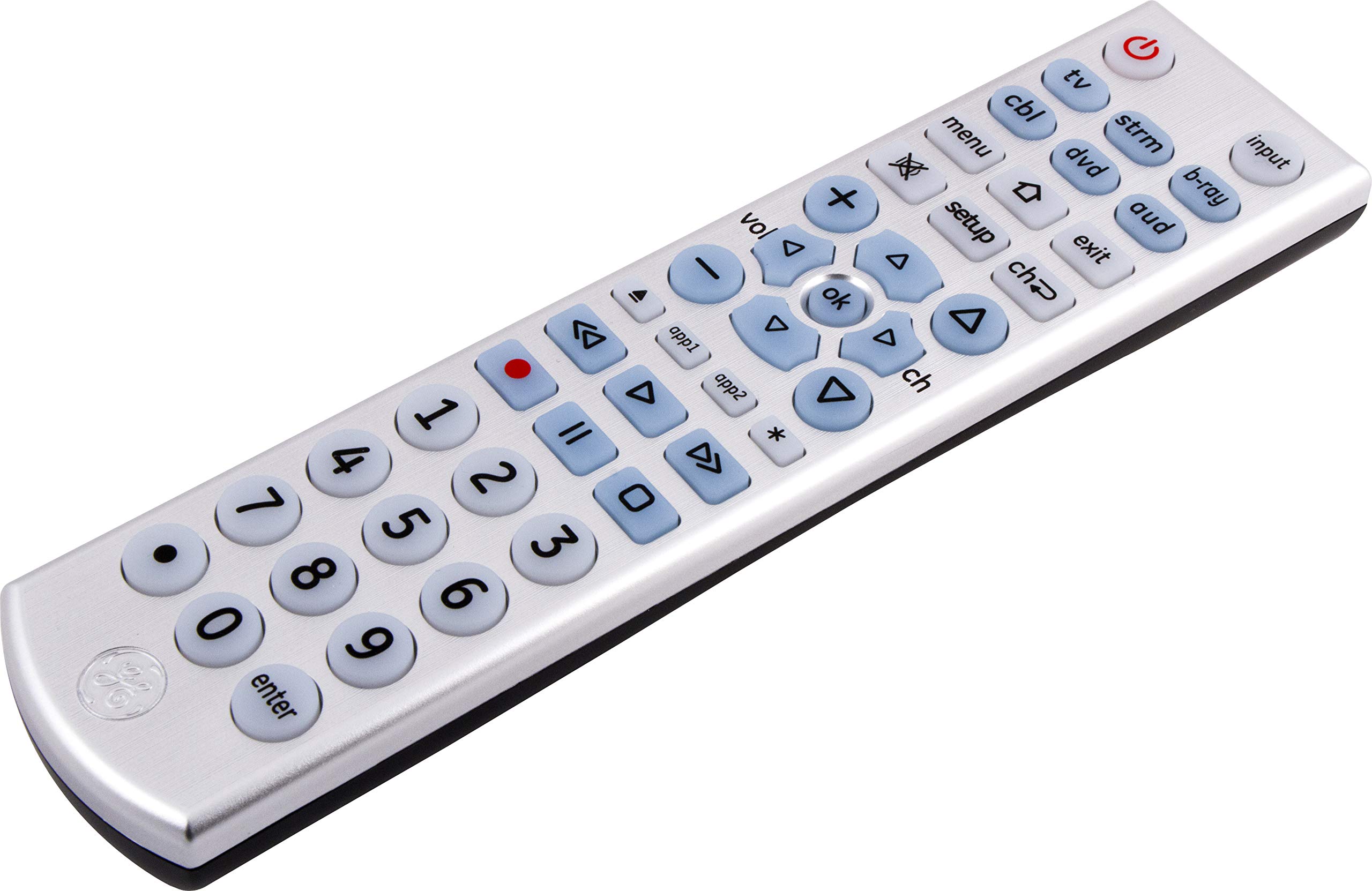 GE Big Button Backlit Universal Remote Control for Samsung, Vizio, Lg, Sony, Sharp, Roku, Apple TV, TCL, Panasonic, Smart TVs, Streaming Players, Blu-Ray, DVD, 6-Device, Silver, 33712 - Image 12