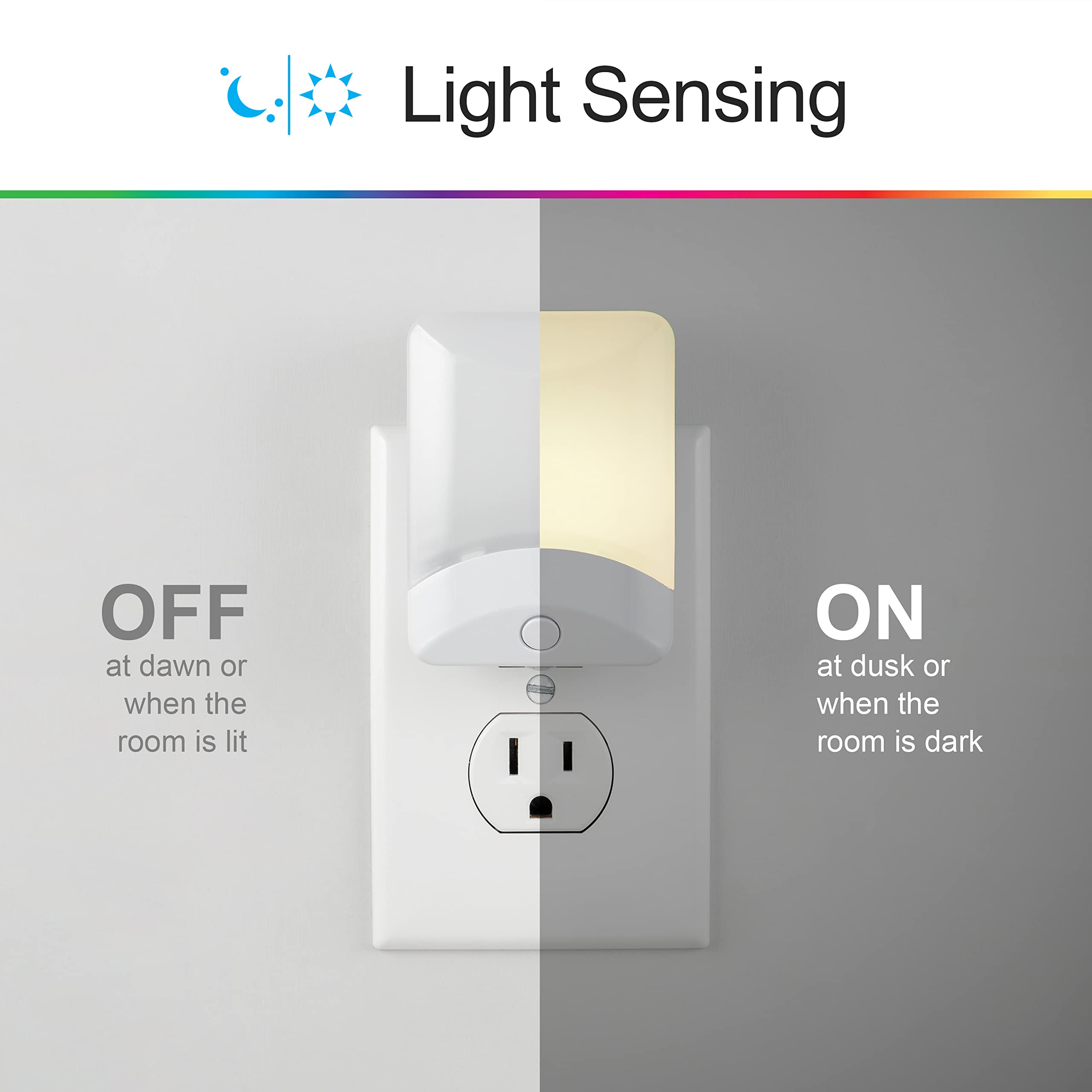 GE Color Changing LED Night Light for Kids, Dusk to Dawn Sensor, Home Decor Apartment Essentials, Wall Lights for Bedroom, Ambient Lighting, Nightlights Plug in, 1 Pack, 34693 - Image 3