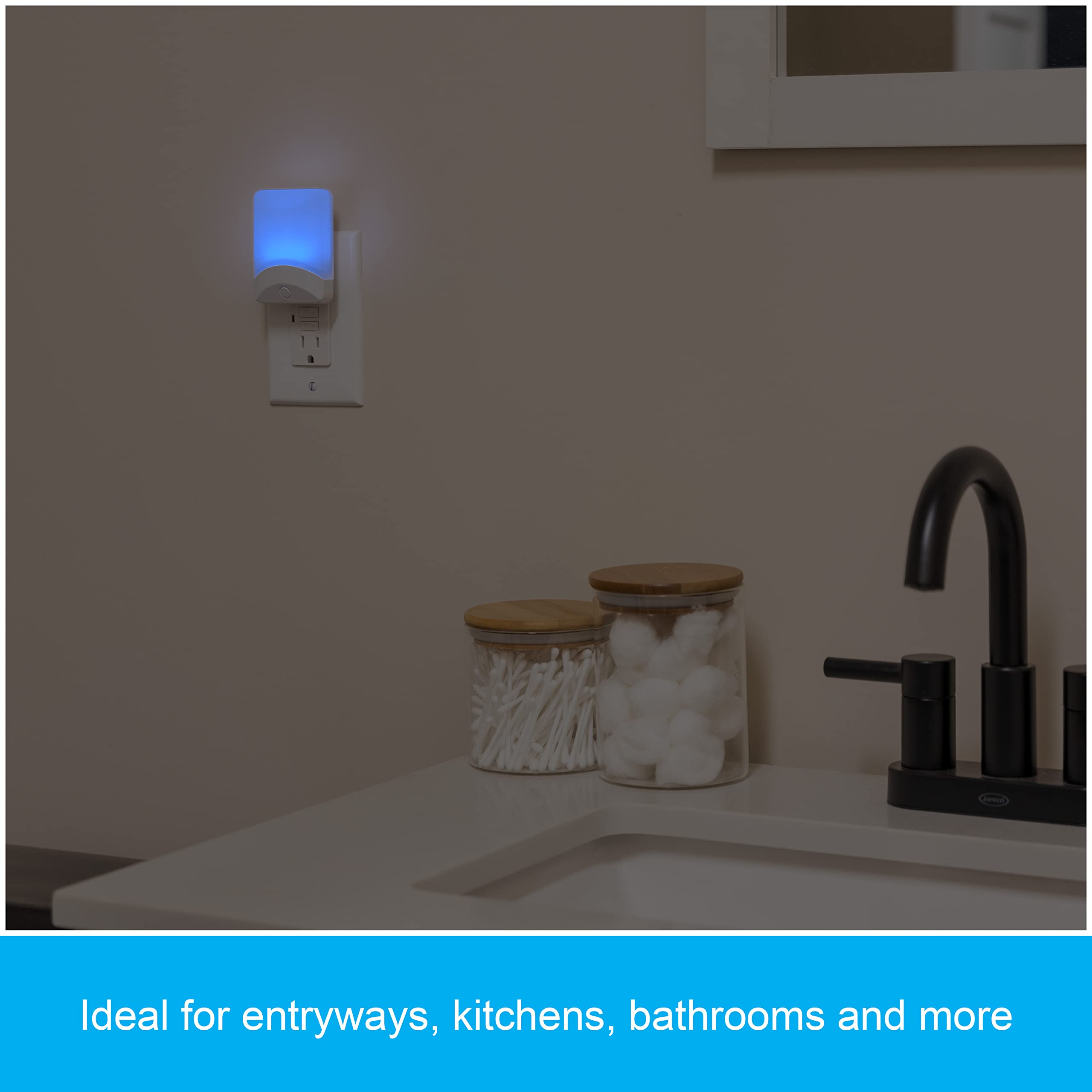 GE Color Changing LED Night Light for Kids, Dusk to Dawn Sensor, Home Decor Apartment Essentials, Wall Lights for Bedroom, Ambient Lighting, Nightlights Plug in, 1 Pack, 34693 - Image 6
