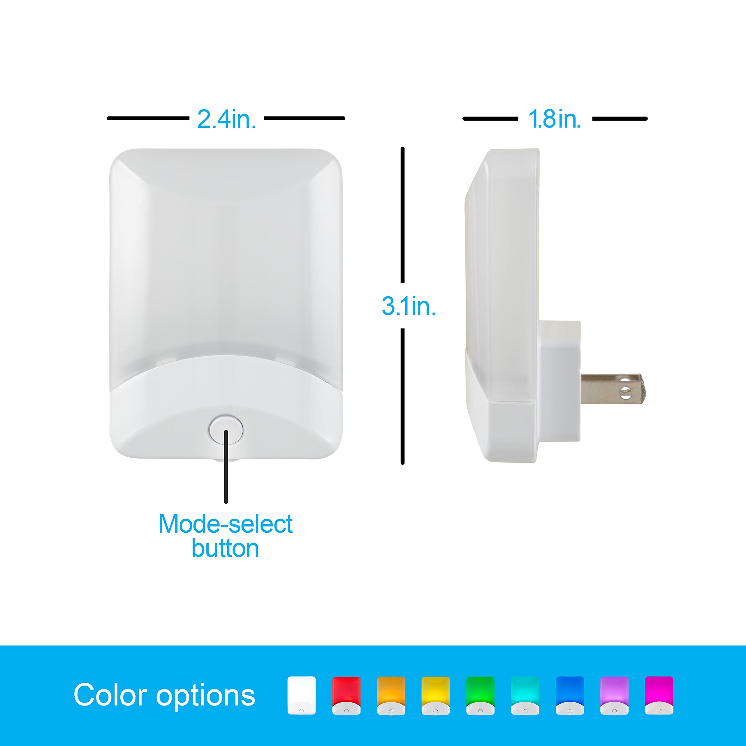 GE Color Changing LED Night Light for Kids, Dusk to Dawn Sensor, Home Decor Apartment Essentials, Wall Lights for Bedroom, Ambient Lighting, Nightlights Plug in, 1 Pack, 34693 - Image 8