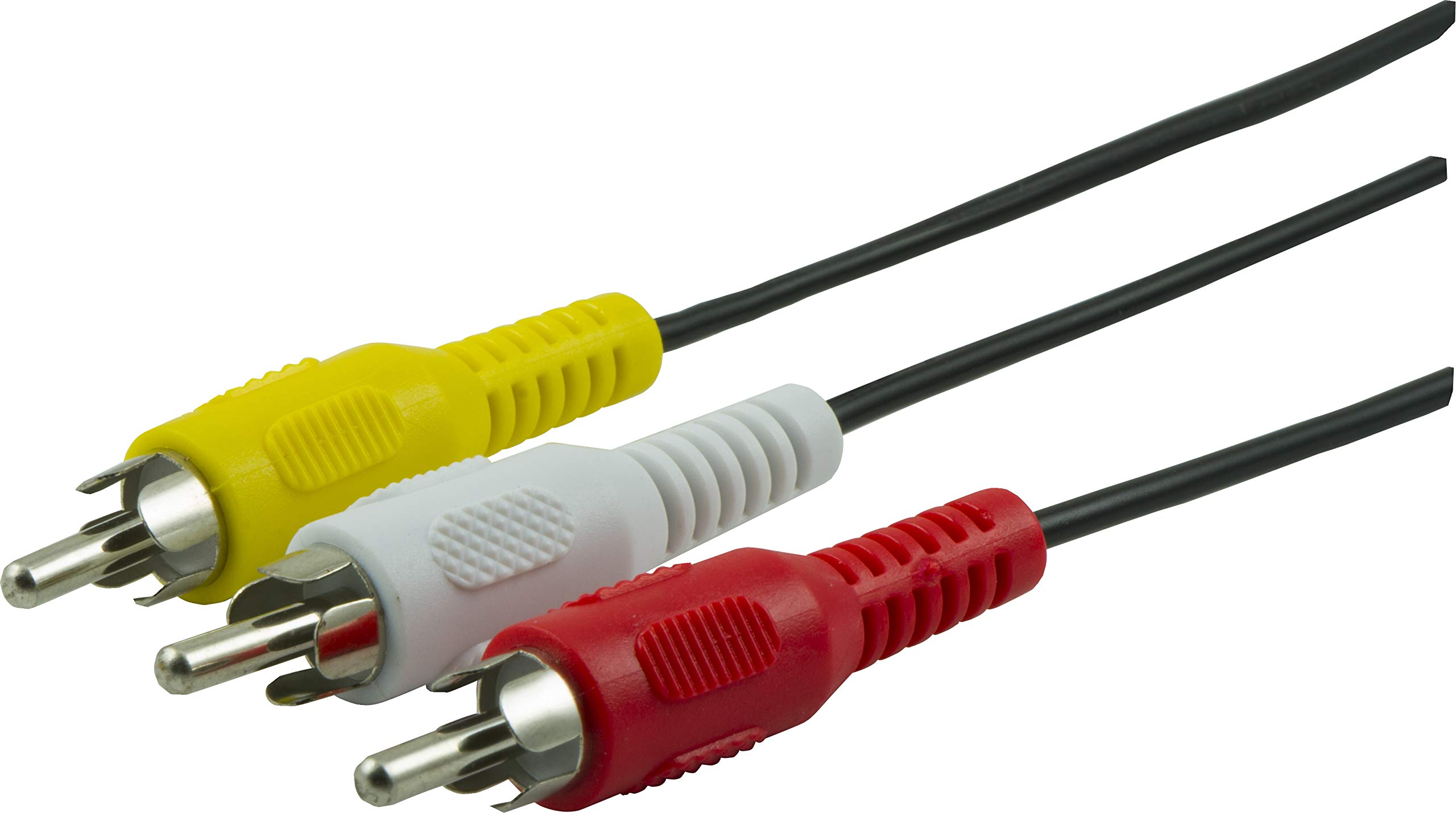 GE Composite Audio/Video Cable, 6 ft. RCA Style Plugs 3-Male to 3-Male, for TV, VCR, DVD, Blu Ray, Video Game System, Satellite, and Home Theater Receivers, 33608