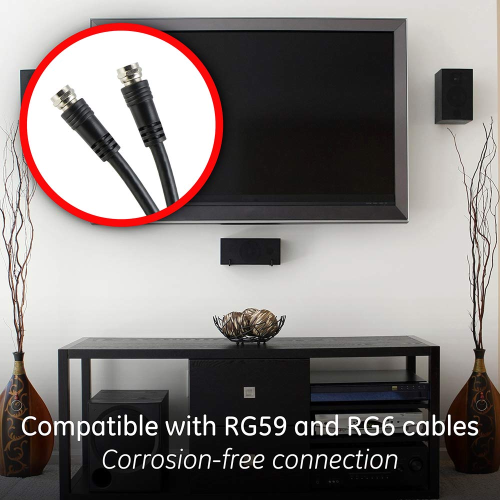 GE Digital 4-Way Coaxial Cable Splitter, 2.5 GHz 5-2500 MHz, RG6 Compatible, Works with HD TV, Satellite, High Speed Internet, Amplifier, Antenna, Gold Plated Connectors, Corrosion Resistant, 33527 - Image 4
