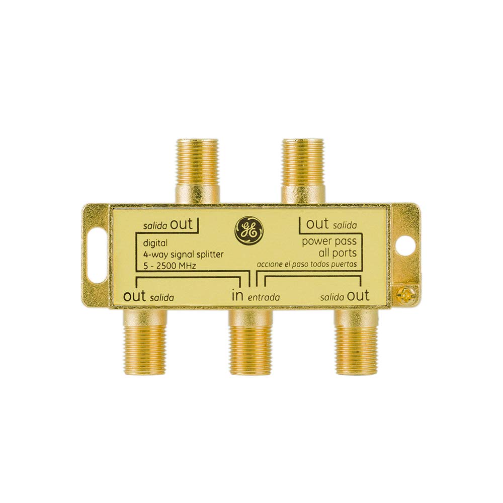 GE Digital 4-Way Coaxial Cable Splitter, 2.5 GHz 5-2500 MHz, RG6 Compatible, Works with HD TV, Satellite, High Speed Internet, Amplifier, Antenna, Gold Plated Connectors, Corrosion Resistant, 33527 - Image 6