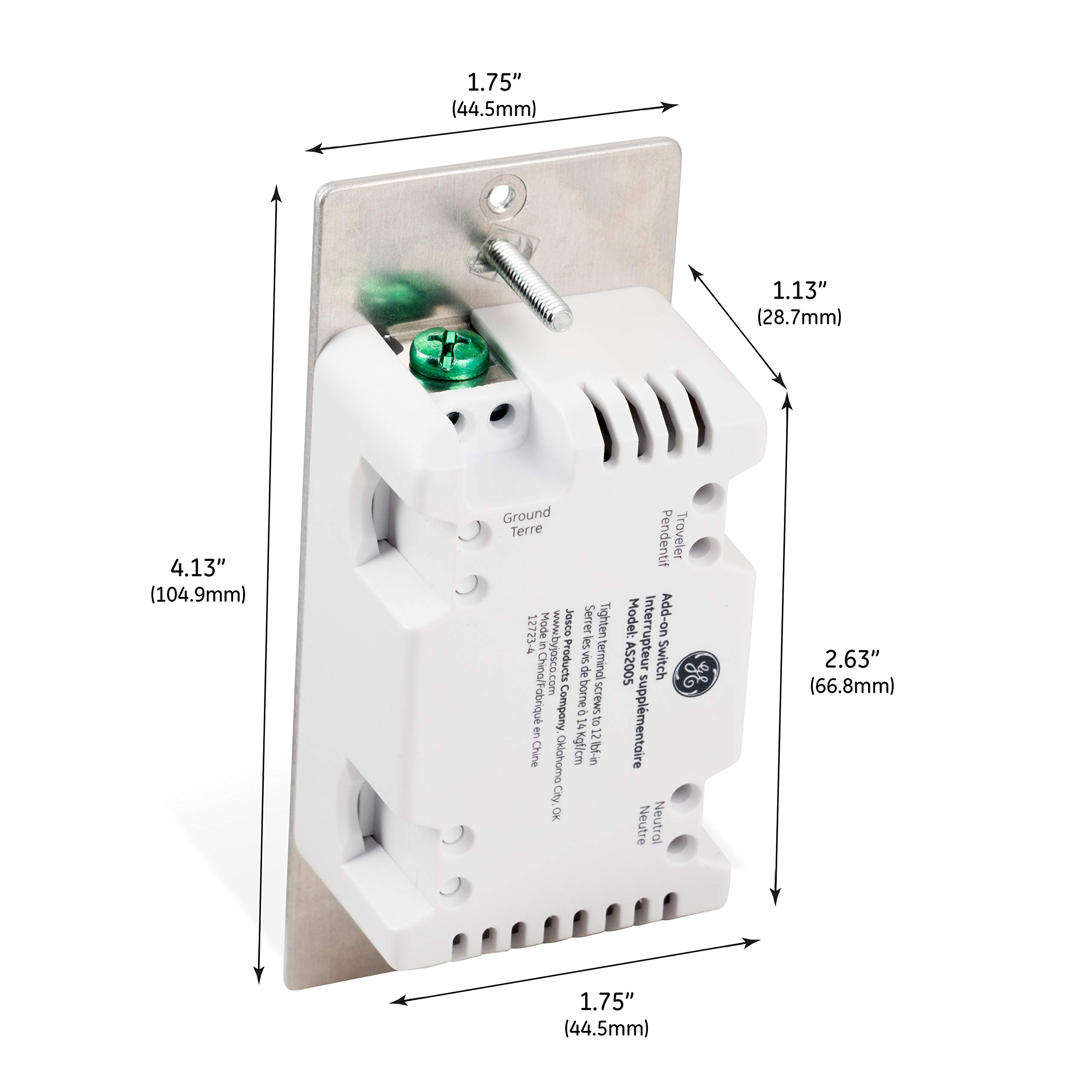 GE Enbrighten Add On Switch with QuickFit and SimpleWire, GE Z-Wave and GE Zigbee Smart Lighting Controls, Works with Alexa, Google Assistant, SmartThings, Wink, NOT A STANDALONE SWITCH, 47186, Black - Image 6