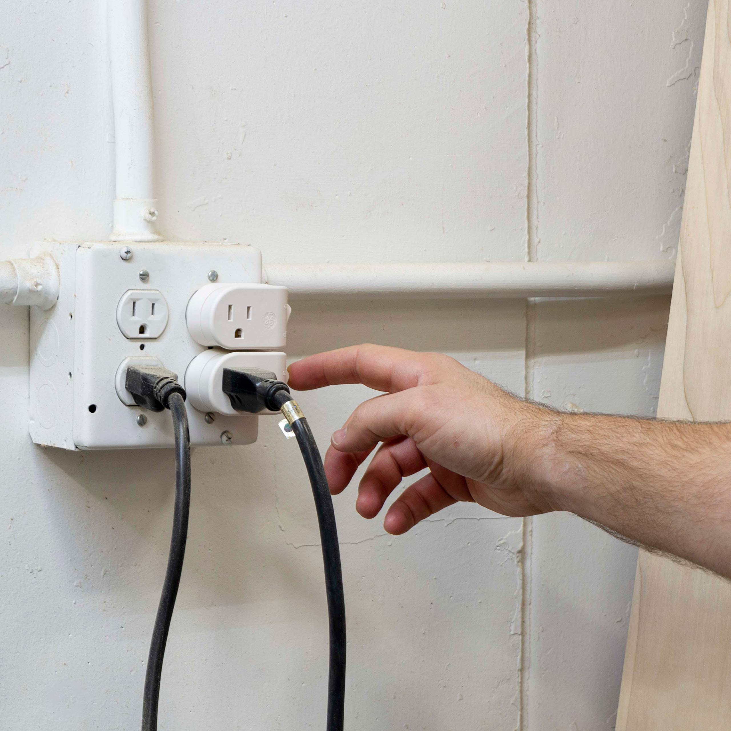 GE Grounded On/Off Power Switch, Plug-In, White, Energy Efficient, Space Saving Design, UL Listed, 15A, 120VAC, 1800W, 25511 - Image 6