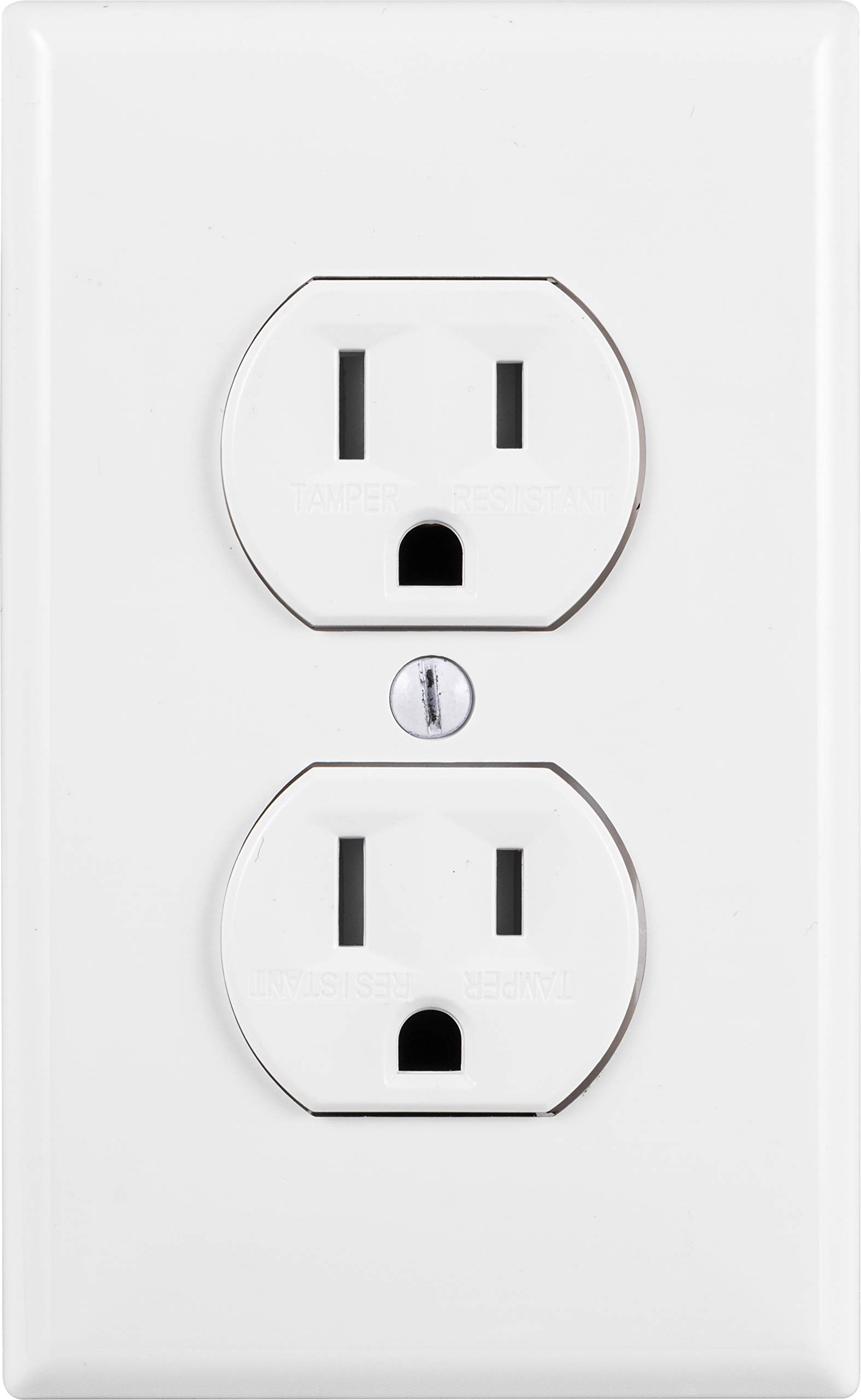 GE Grounding Duplex Outlet, in Wall Receptacle, Tamper Resistant Outlets, 3 Prong Electrical Socket, Easy Install, 15 Amp, UL Listed, White, 54263 - Image 5