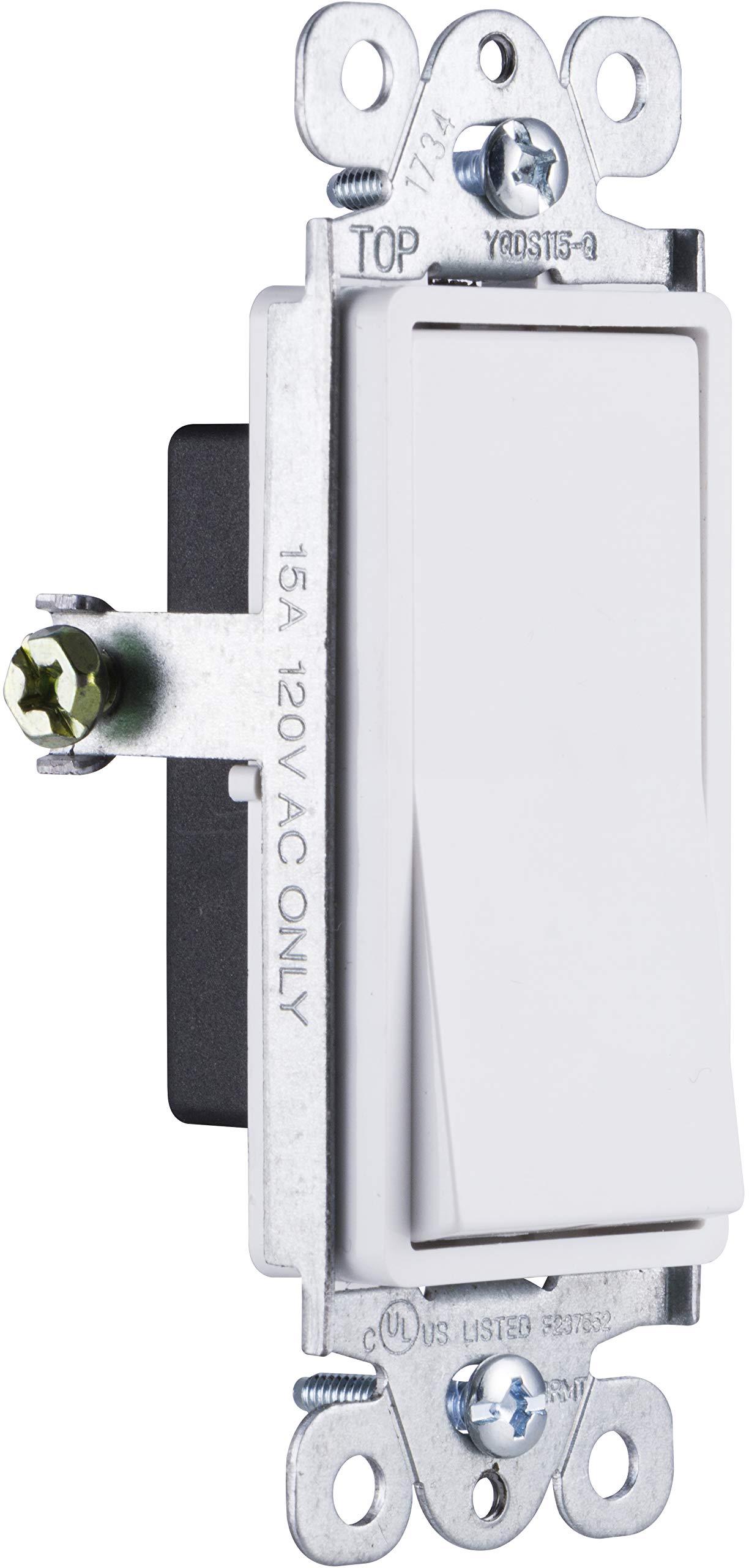 GE Grounding Paddle Rocker Switch 25 Pack, Single Pole, In Wall On/Off Power Switch Replacement for Ceiling Fans & Lights, 15 Amp, Great for Home, Office & Kitchen, UL Listed, White, 44018 - Image 2