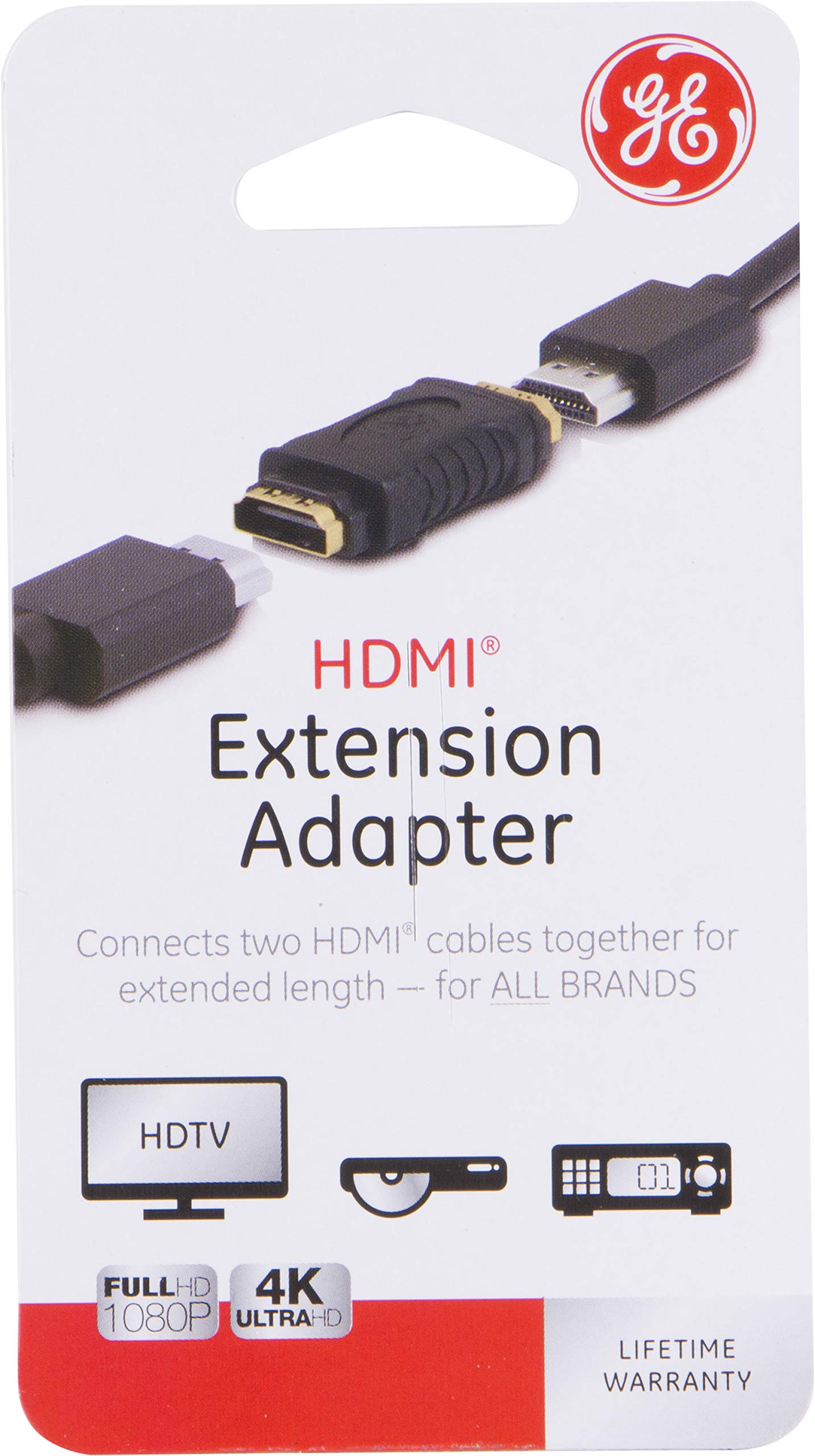GE HDMI Coupler Adapter, Female to Female Extender, Full 1080p and 4K Compatible, Extend The Length of Two HDMI Cables, 33585 - Image 4