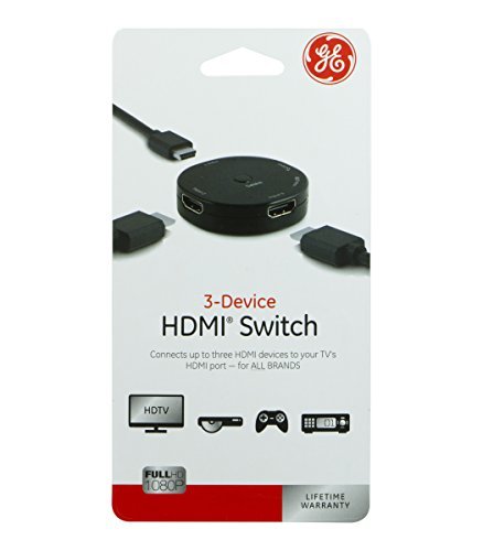 GE Home Electrical GE 3 Device HDMI Switch, Use with 4K Smart TV Roku Xbox PS3 PS4 Fire Stick DVD Blue Ray Fire TV HDTV Cable Box PC, 4K 1080p 60 FPS, Ultra HD, HDCP 2.2, Black, 33624 - Image 2