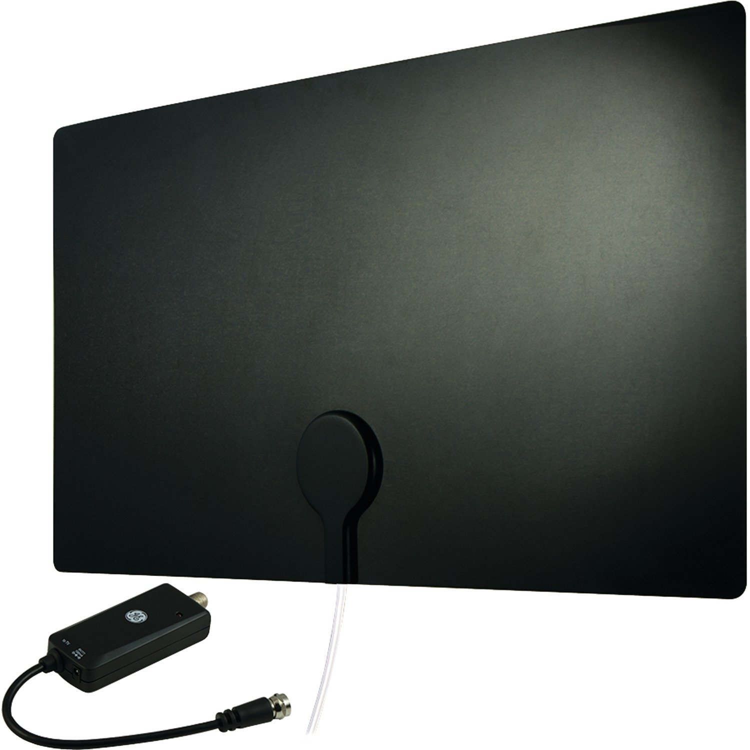 GE Home Electrical GE Ultra Edge Indoor TV Antenna, 50 Mile Range, Home Decor, Digital, HDTV Antenna, Smart TV Compatible, 4K 1080P VHF UHF, 6ft Coaxial Cable, Amplifier, Signal Booster, 33678