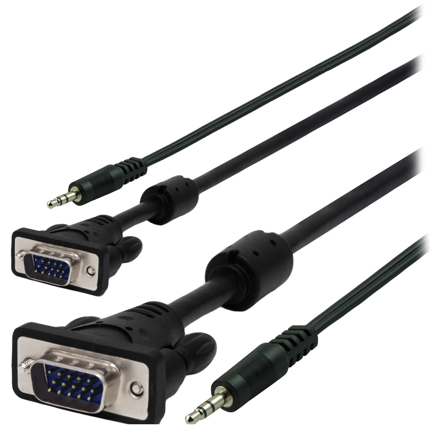 GE Home Electrical GE VGA SVGA Cable, Audio, Video, 6 Foot Cable, Male to Male Connectors, Ferrite Core, Use for Projectors, Monitors, Computers, HDTVs, Graphics Card, Black, 33766 - Image 2