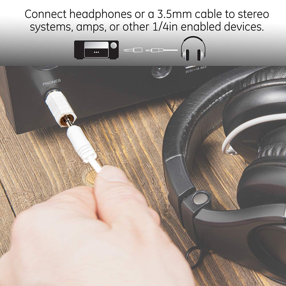 GE Home Electrical Headphone Adapter Kit, 3.5mm, Stereo Adapter, Extension Cable, and Audio Splitter, White, for Headphones, Stereo, MP3, Tablets, Smartphones and More, 34509 Line Cable | White - Image 4