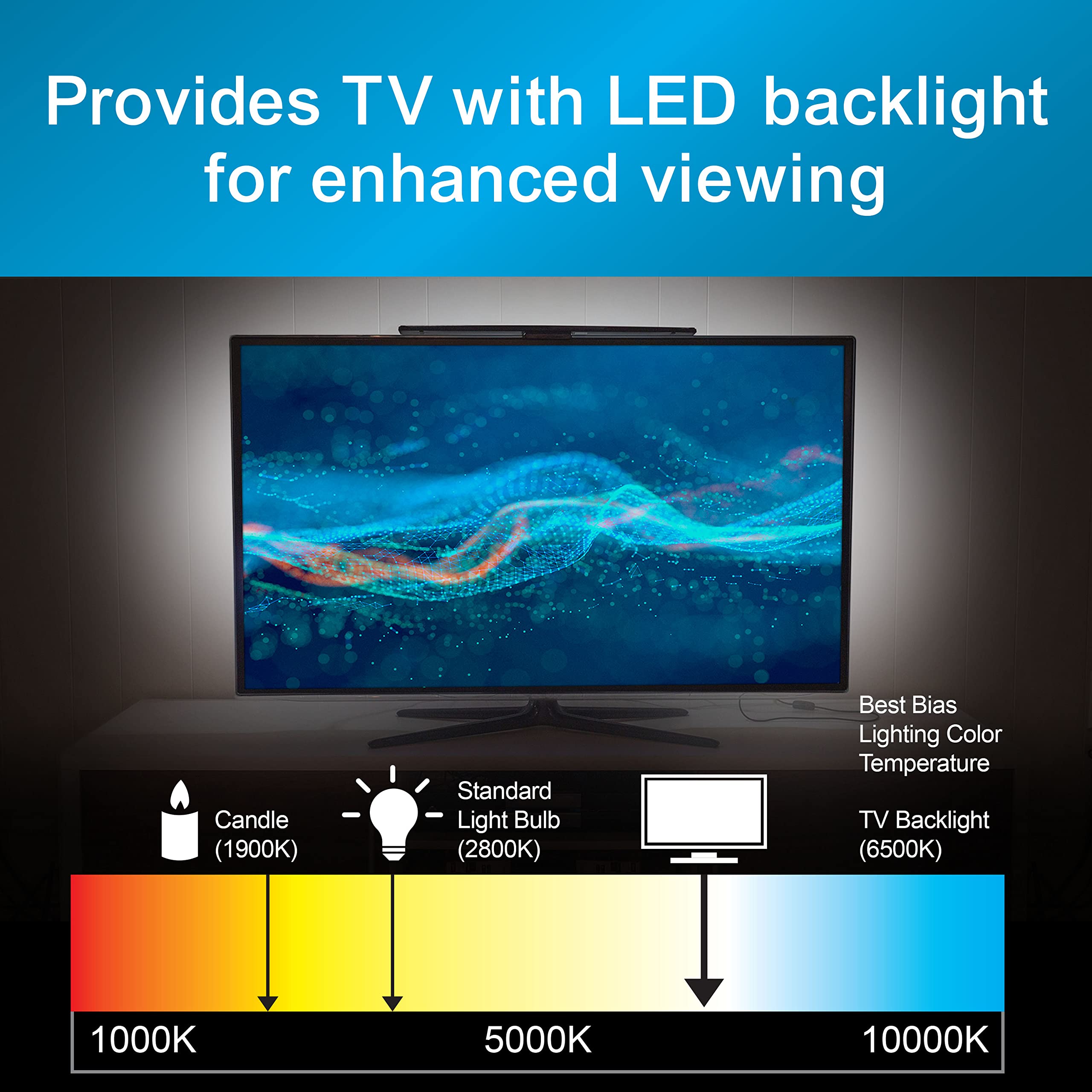 GE LED Enlighten HD Color Changing RGB Backlight Hover TV Antenna, 4K 1080P Digital HDTV VHF UHF, TV Antenna for Smart TV, Long Range TV Antenna Indoor, 57284 - Image 4