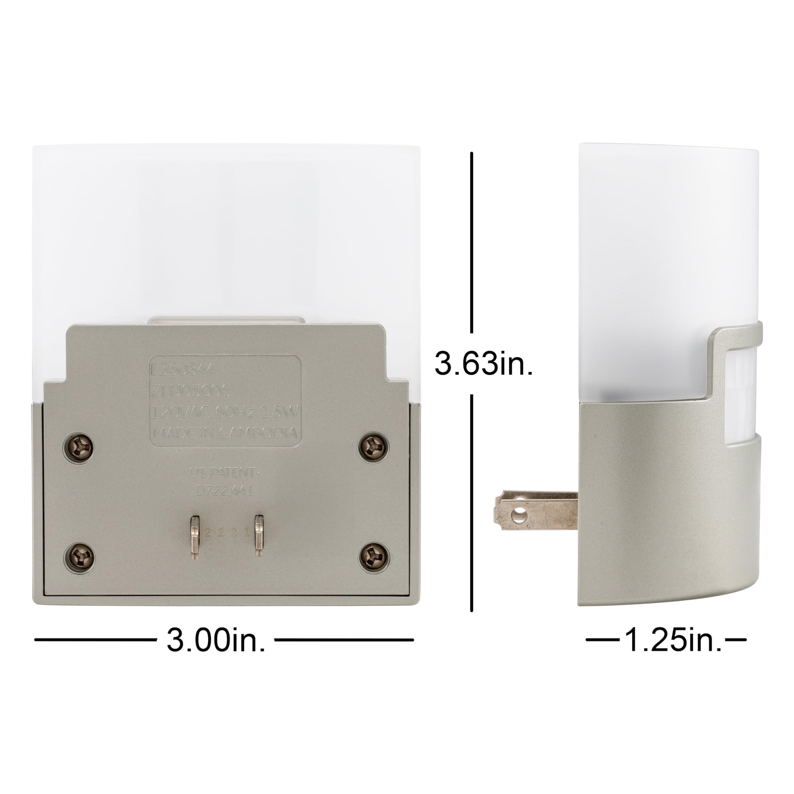 GE LED Motion Sensor Night Light, Plug into wall, 40 Lumens, Soft White, UL-Certified, Energy Efficient, Ideal Nightlight for Bedroom, Bathroom, Kitchen, Hallway, 46633, Silver, 2 Pack - Image 5