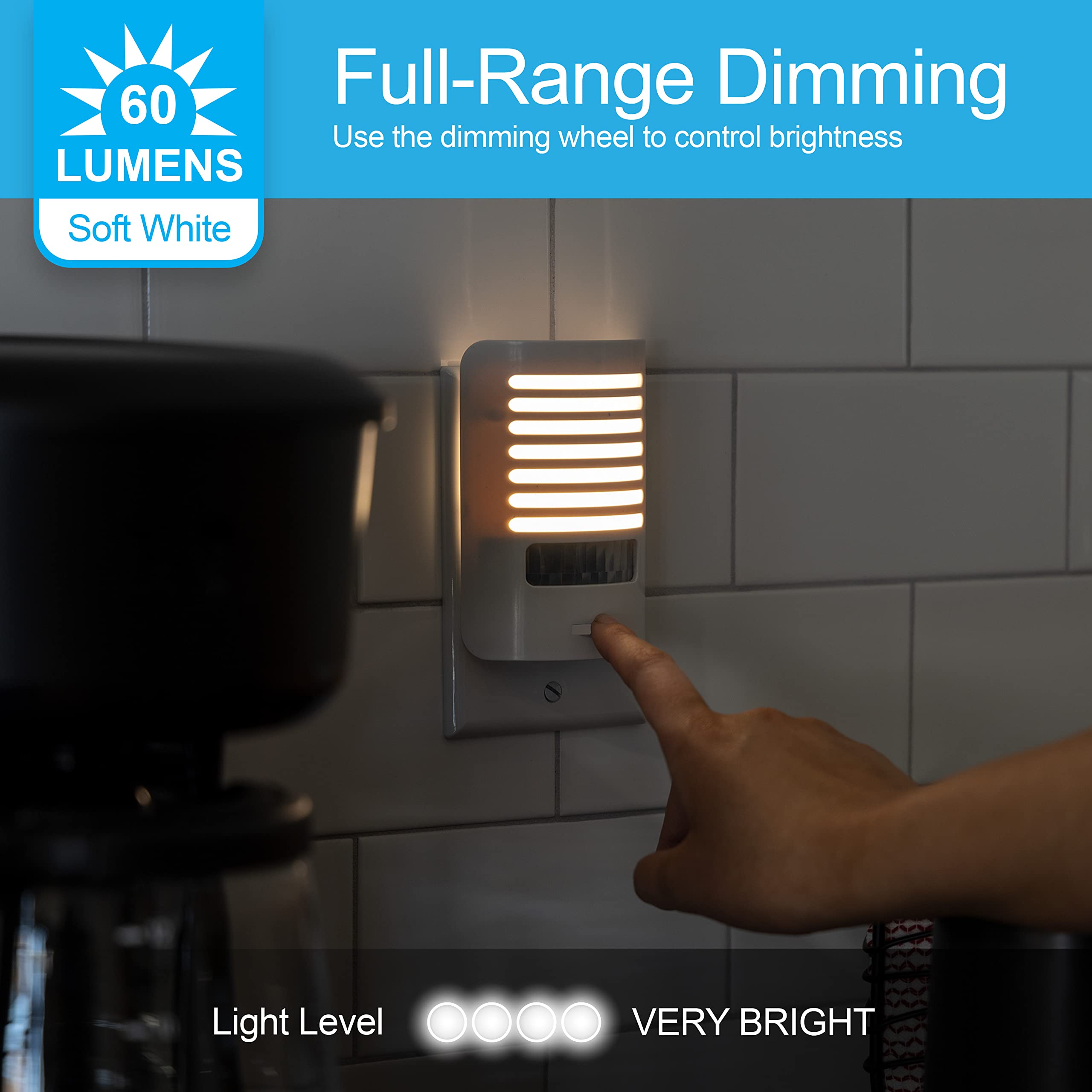 GE LED Night Light, Motion Sensing, Dimmable, Louver Shade, White, Plug-in, UL-Certified, Ideal Nightlight for Bedroom, Bathroom, Kitchen, Hallway and More, 67555 - Image 5