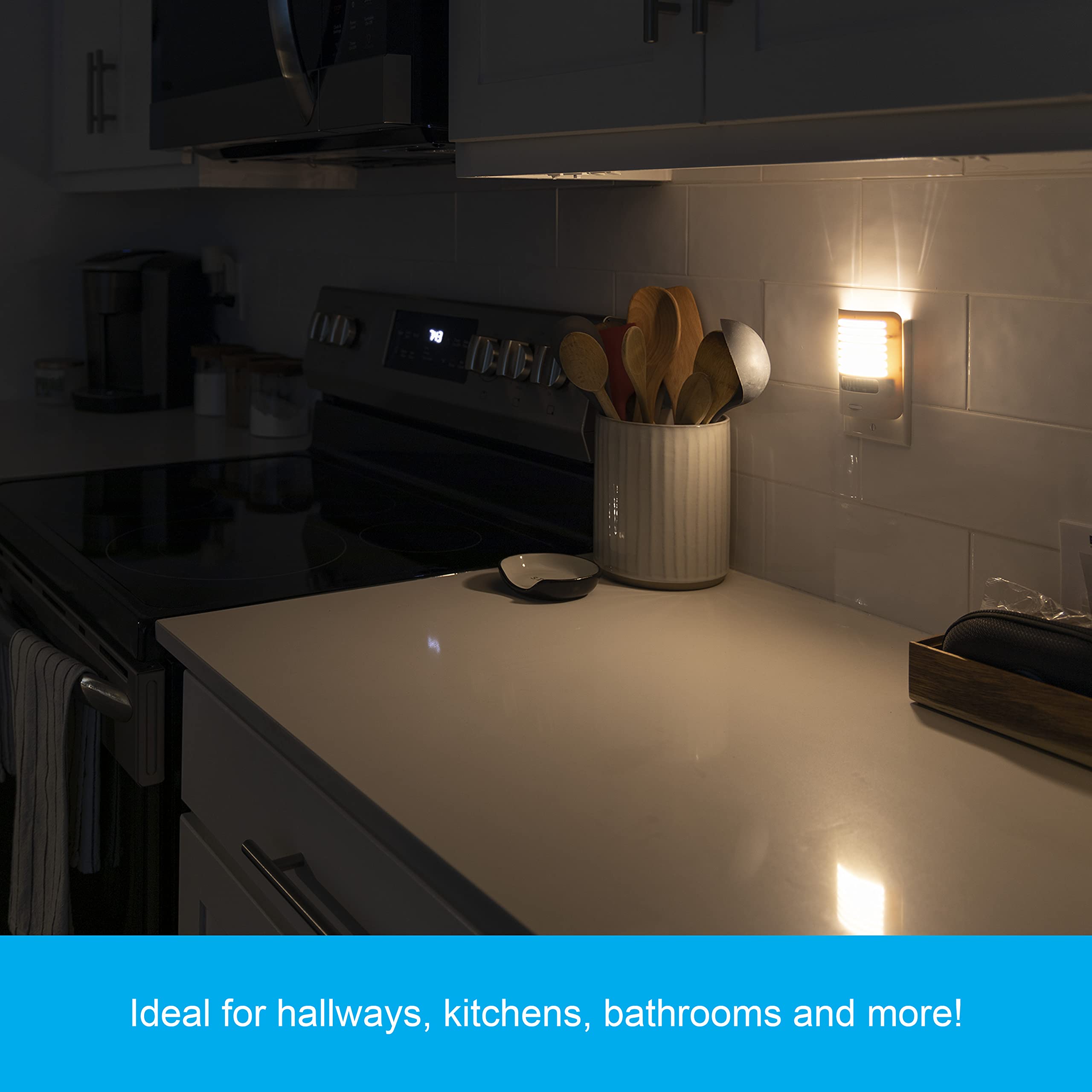 GE LED Night Light, Motion Sensing, Dimmable, Louver Shade, White, Plug-in, UL-Certified, Ideal Nightlight for Bedroom, Bathroom, Kitchen, Hallway and More, 67555 - Image 6