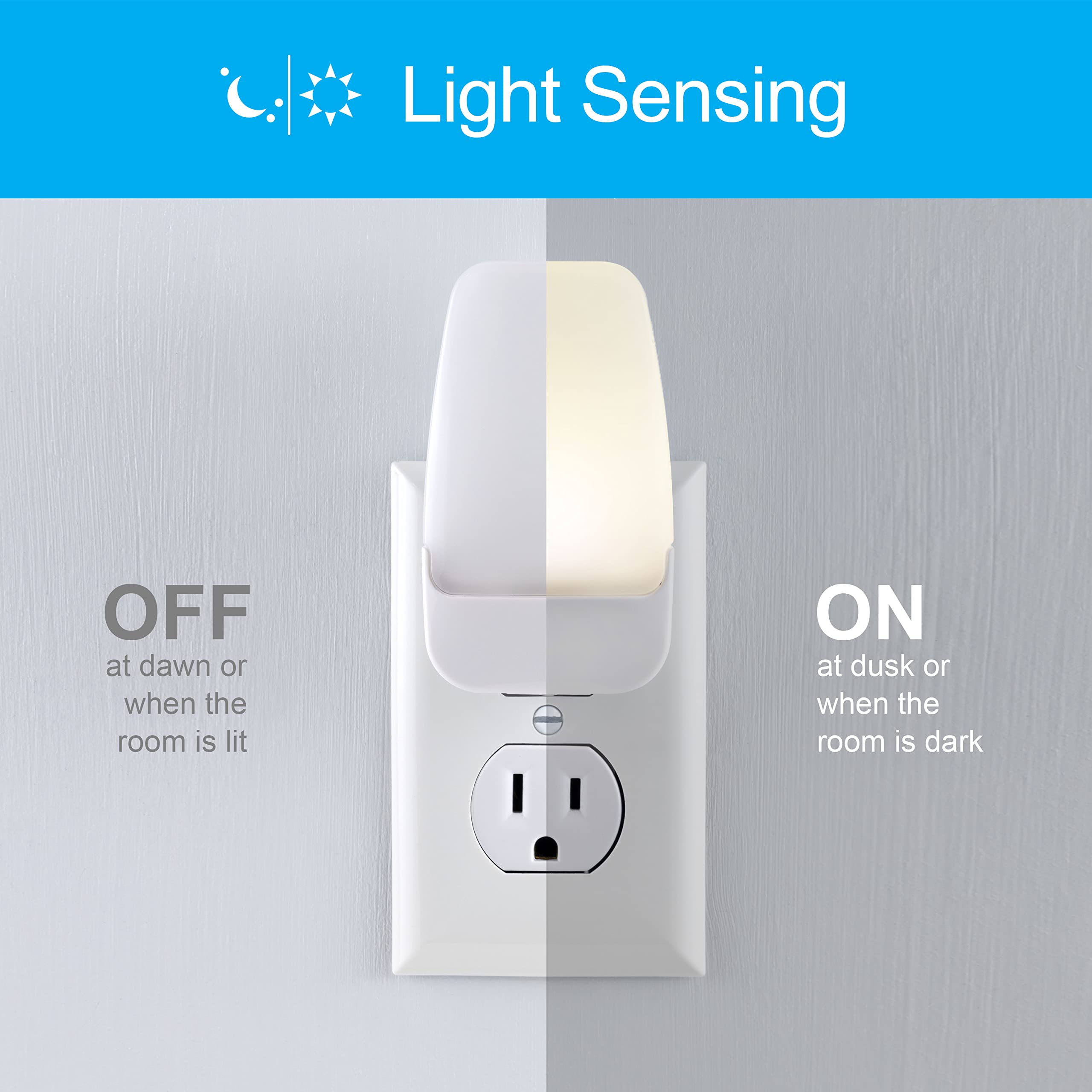 GE LED Night Light, Plug-in, Dusk to Dawn Sensor, Warm White, Ambient Lighting, Ideal Kids Adults Nightlight for Bedroom, Bathroom, Nursery, Hallway, Kitchen, 30966, 2 Pack - Image 2
