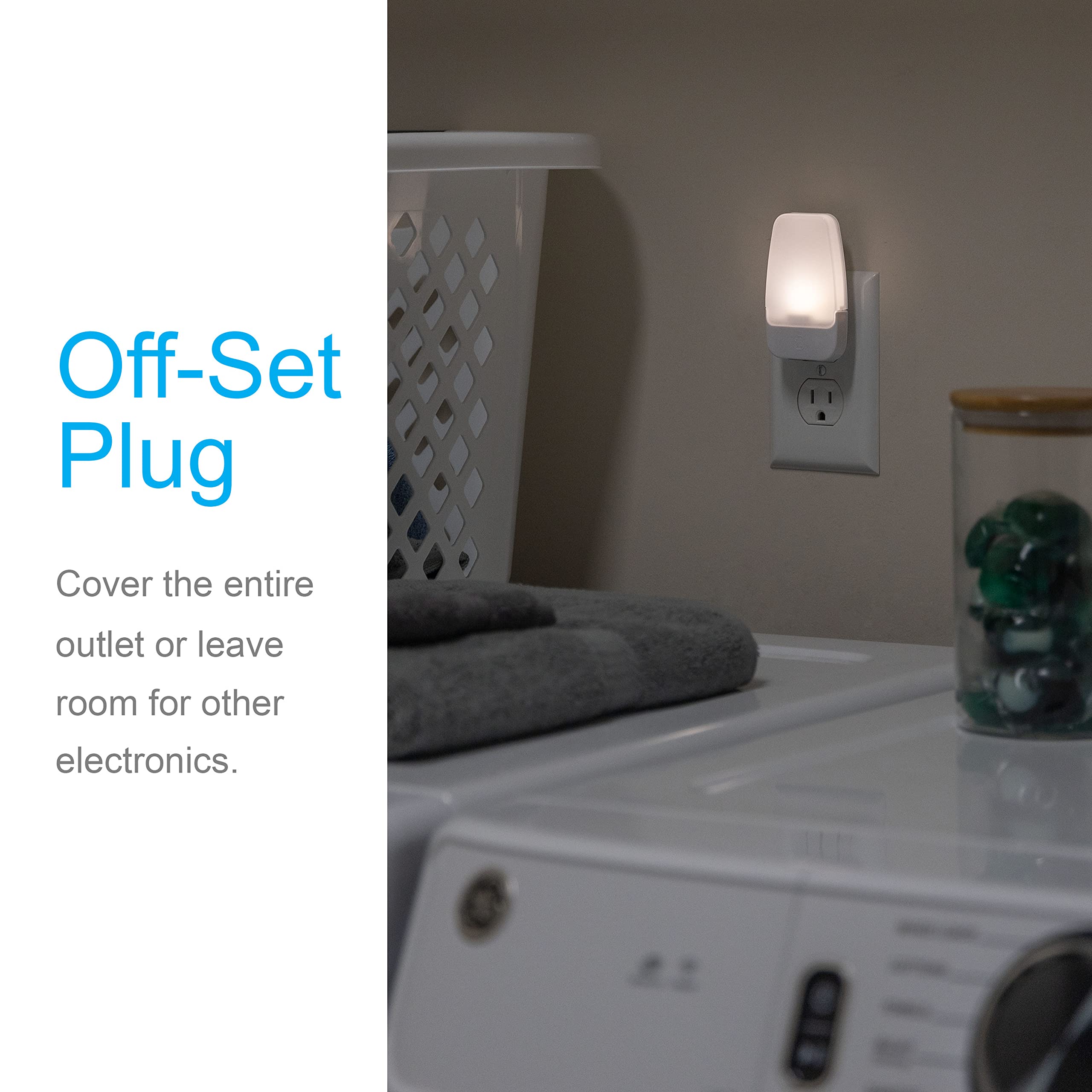 GE LED Night Light, Plug-in, Dusk to Dawn Sensor, Warm White, Ambient Lighting, Ideal Kids Adults Nightlight for Bedroom, Bathroom, Nursery, Hallway, Kitchen, 30966, 2 Pack - Image 3