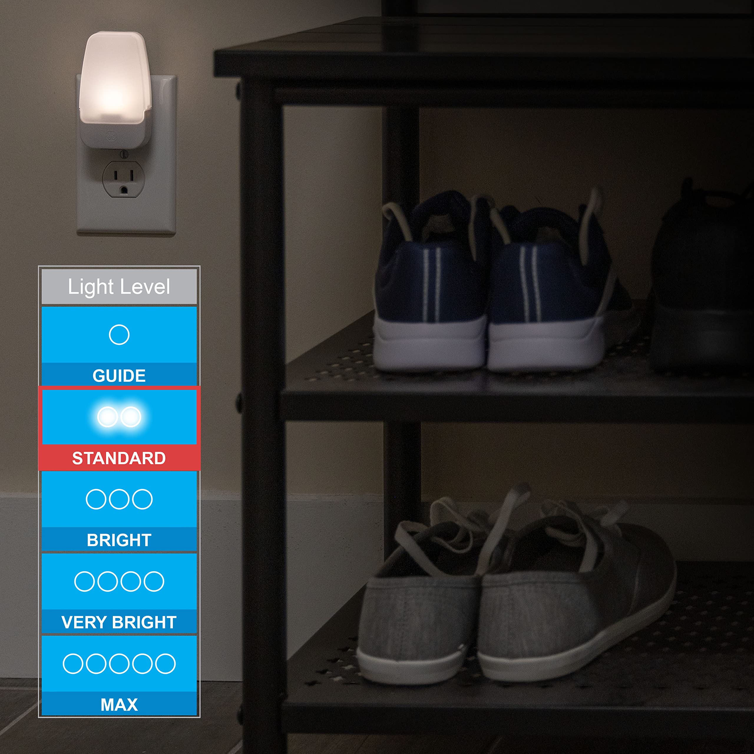 GE LED Night Light, Plug-in, Dusk to Dawn Sensor, Warm White, Ambient Lighting, Ideal Kids Adults Nightlight for Bedroom, Bathroom, Nursery, Hallway, Kitchen, 30966, 2 Pack - Image 5