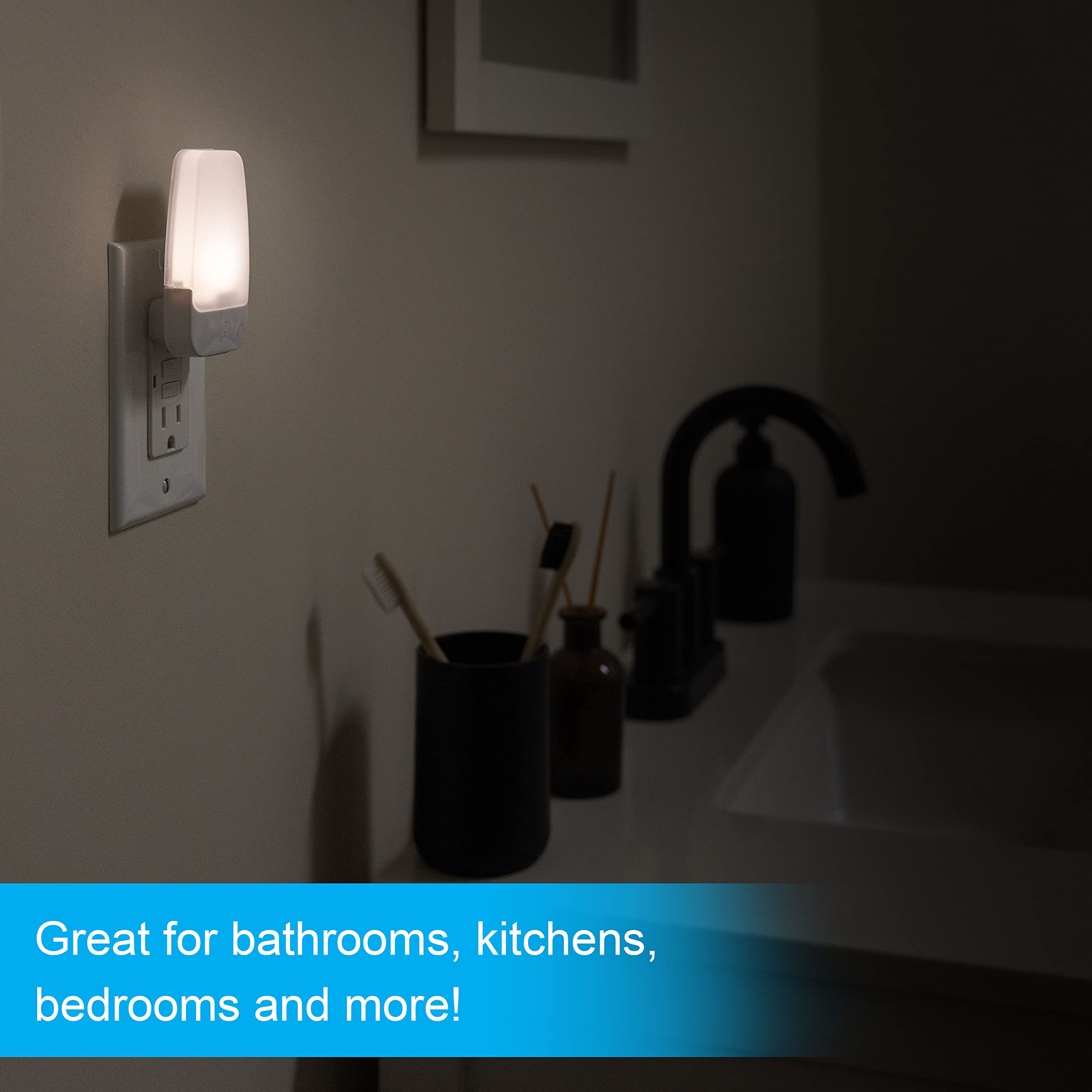 GE LED Night Light, Plug-in, Dusk to Dawn Sensor, Warm White, Ambient Lighting, Ideal Kids Adults Nightlight for Bedroom, Bathroom, Nursery, Hallway, Kitchen, 30966, 2 Pack - Image 6