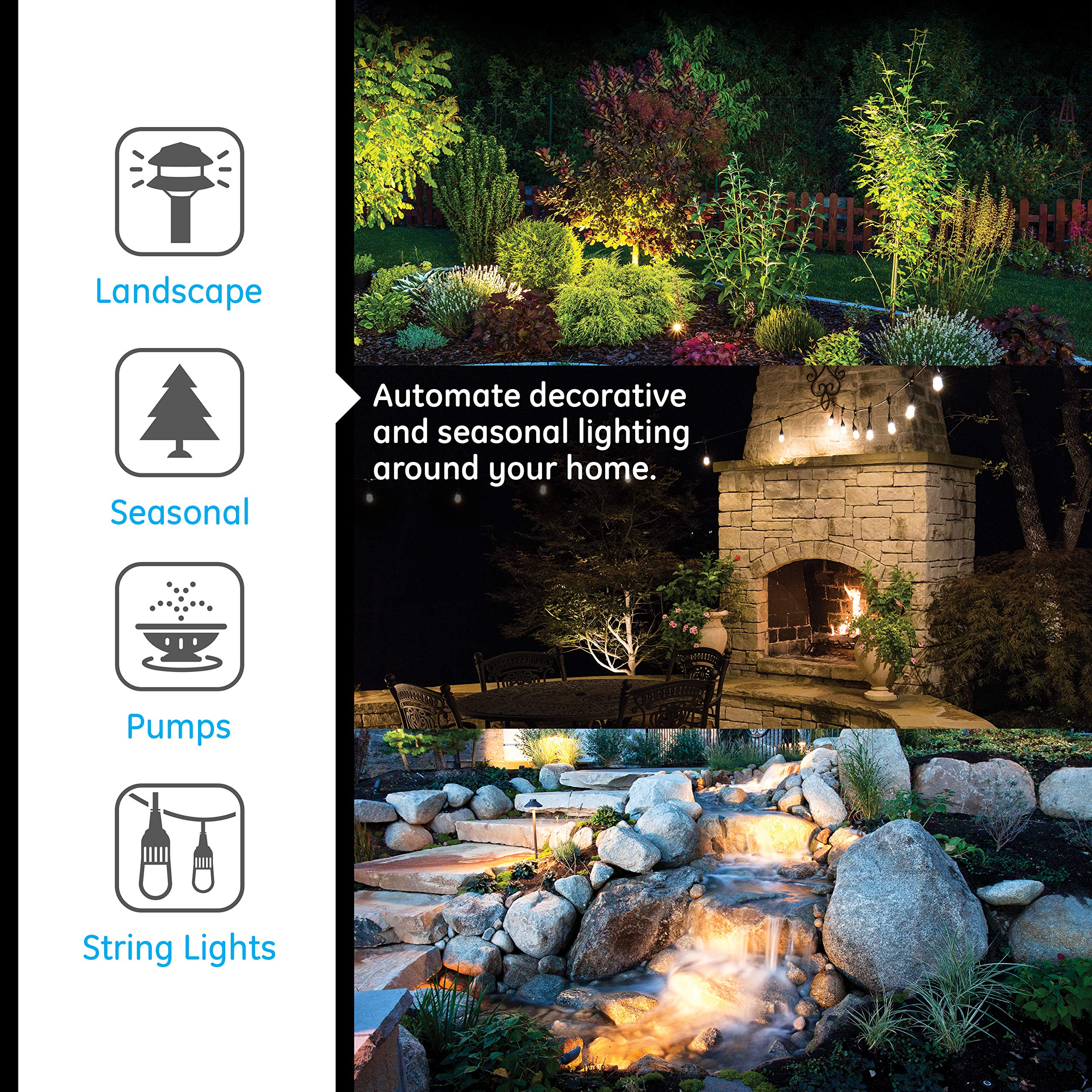 GE Outdoor 24-Hour Mechanical Stake Timer Plug-in, Heavy-Duty, 6 Grounded Outlets, Weather Resistant, 30-Minute Intervals, For Seasonal Lighting, String Lights, Pumps, Fountains, 29972 - Image 7