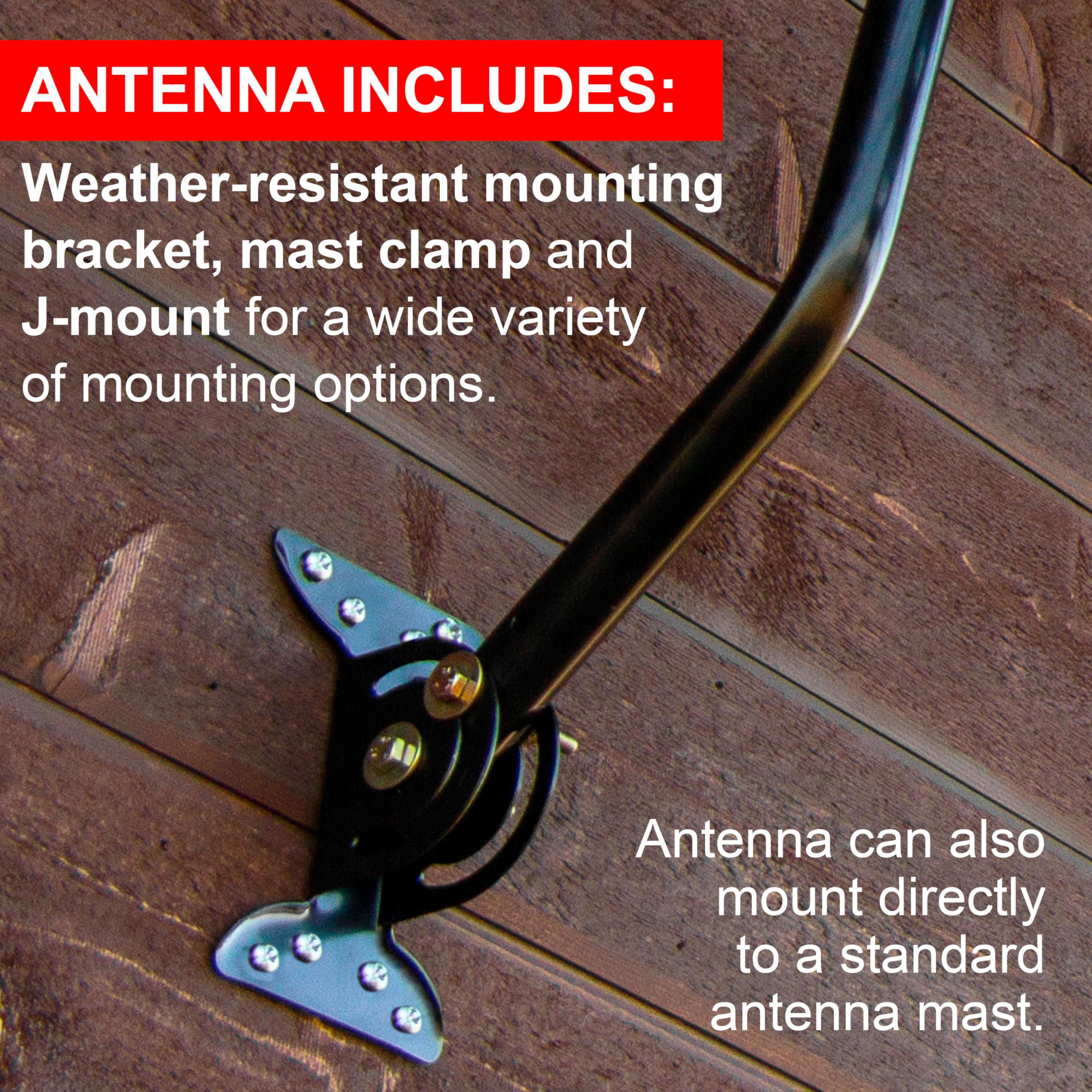 GE Outdoor HD Digital TV Antenna, Long Range Smart TV Antenna, Supports 4K 1080P HD Smart TV VHF UHF, J Mount Included for Attic or Outdoor, Weather Resistant, 29884 - Image 12