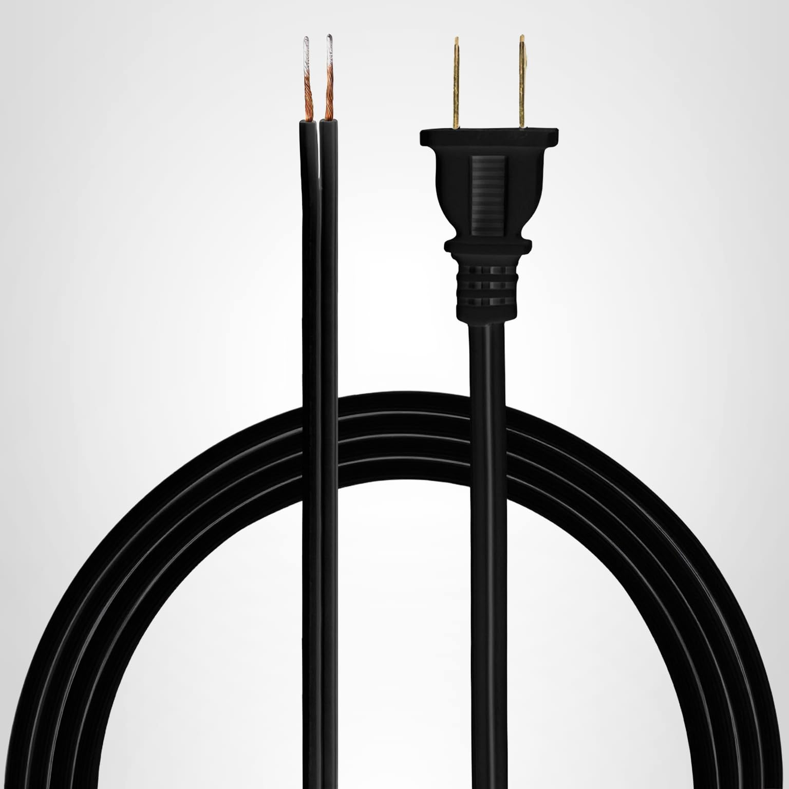 GE Power Gear 8 Ft Lamp Cord, Polarized Molded Plug, 2-Prong, DIY Repair/Replacement, UL Listed, Black, 54435 - Image 7