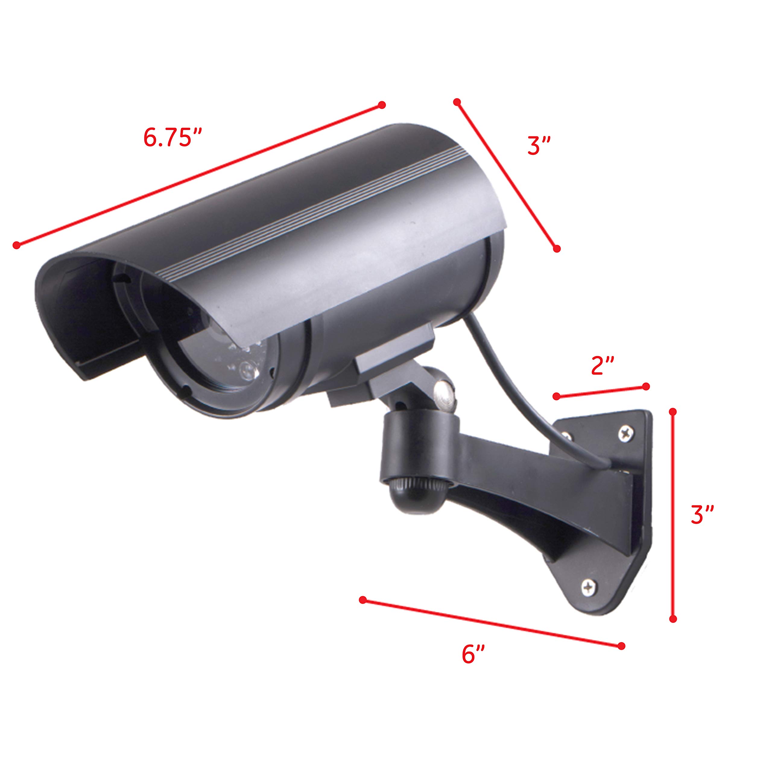 GE Power Gear GE Decoy Security Bullet Camera with Flashing Red Light, Blinking LED, Fake Surveillance, Realistic Looking Recording Lens, Indoor/Outdoor Use, Wireless, Black, 40661 - Image 4