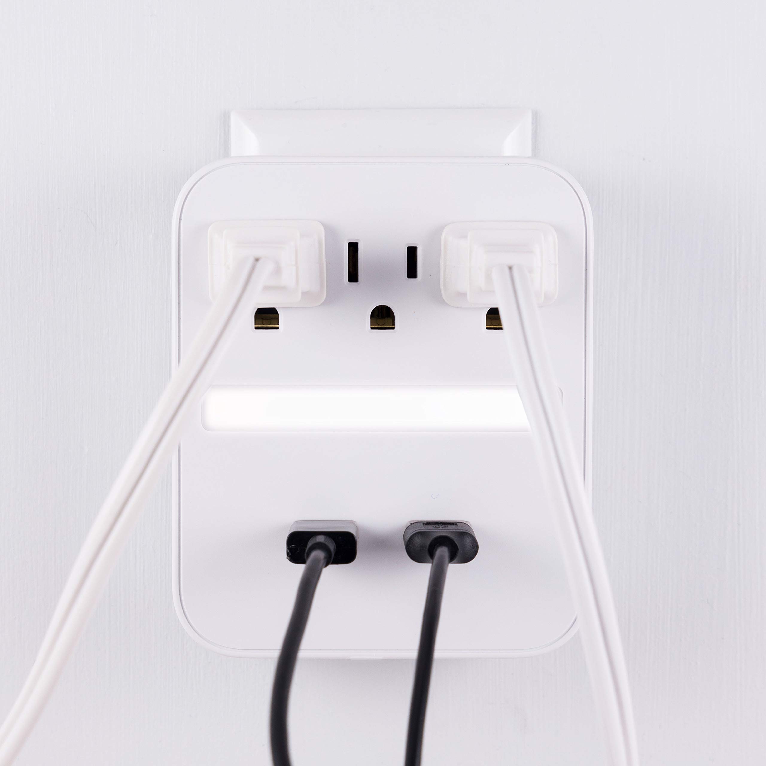 GE Pro 2-USB Port 3-Outlet with Night Light, Surge Protector, Charging Station, Dusk to Dawn Sensor, Automatic Shutdown, 3-Prong, 440 Joules, 2.4 AMP/12 Watt, UL Listed, White, 41628 - Image 6