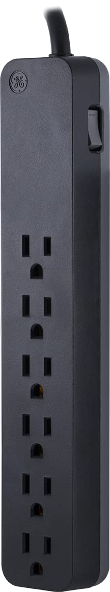 GE Pro 6-Outlet Surge Protector, 8 Ft Extension Cord, 1560 Joules, Power Strip, Flat Plug, Integrated Circuit Breaker, Wall Mount, UL Listed, Black, 37052 - Image 13