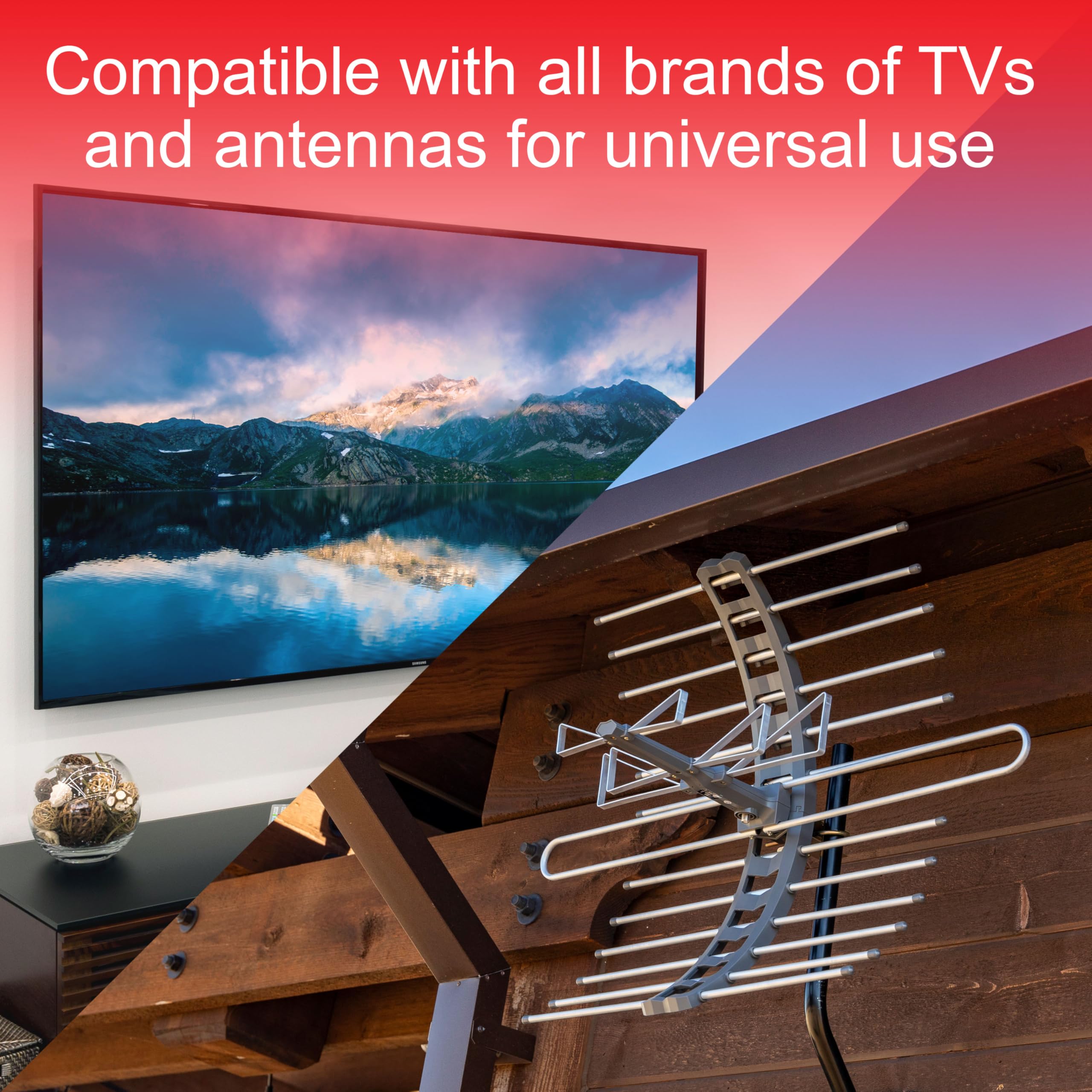 GE Pro Outdoor Antenna Amplifier, Low Noise Antenna Signal Booster, Clears Up Pixelated Low-Strength Channels, Supports HD Smart TV VHF UHF – 42179 - Image 6