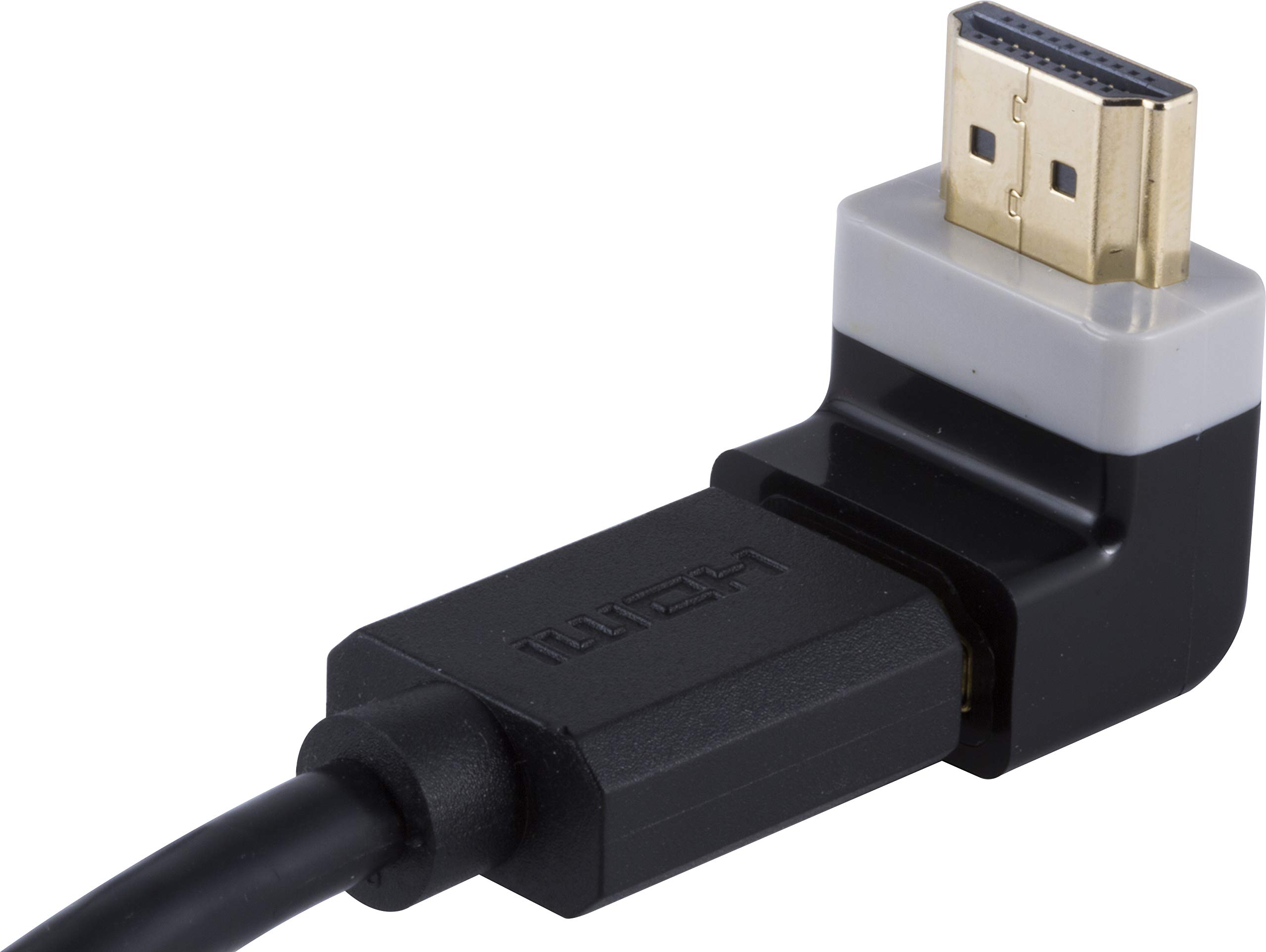 GE Pro Series Right Angle HDMI Adapter, Prevent HDMI Cable Damage and Performance Loss, HD 1080p, Simple Plug-in, Ideal for Mounted HD TVs, Black, 34896 - Image 2