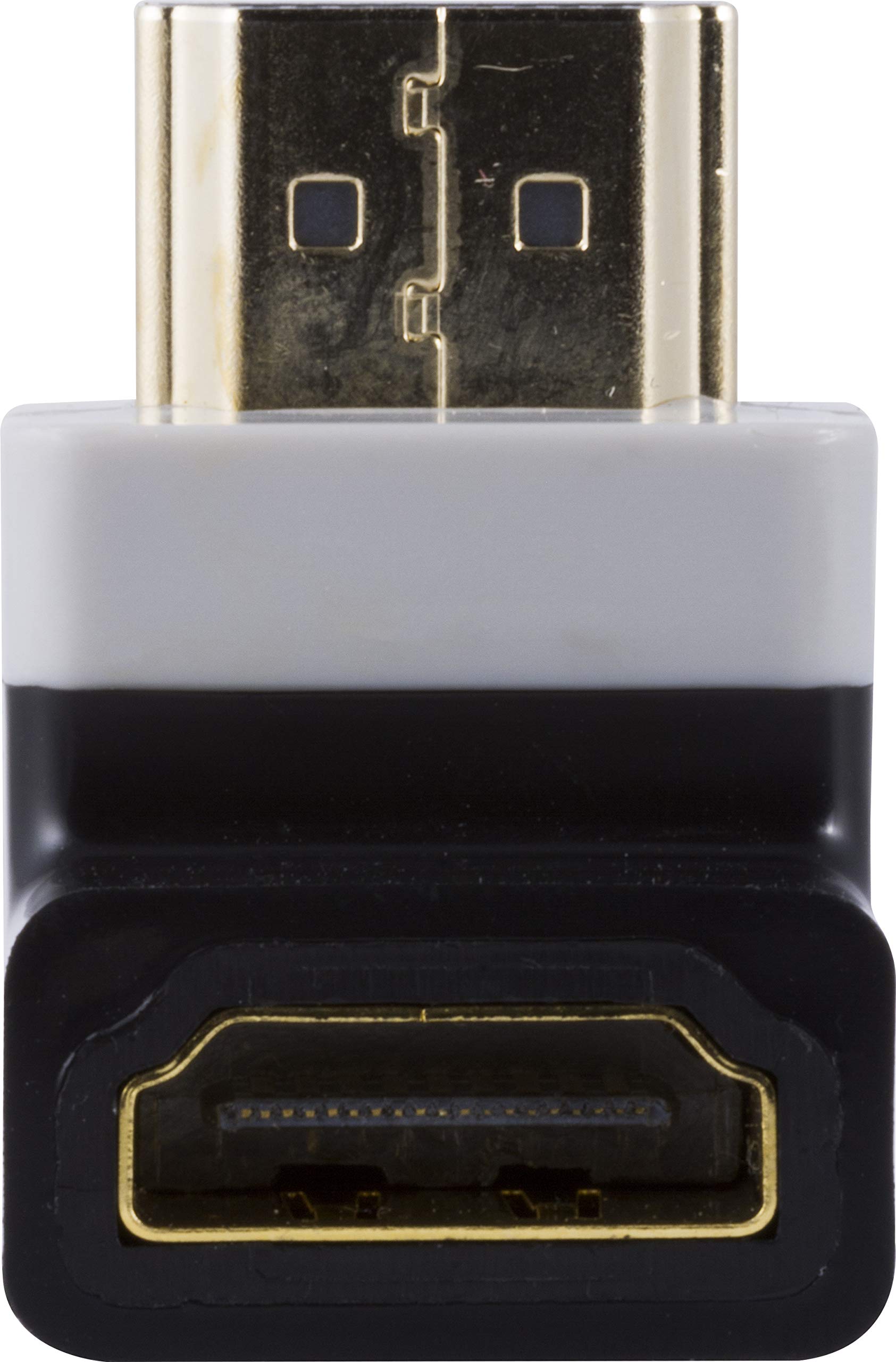 GE Pro Series Right Angle HDMI Adapter, Prevent HDMI Cable Damage and Performance Loss, HD 1080p, Simple Plug-in, Ideal for Mounted HD TVs, Black, 34896 - Image 3